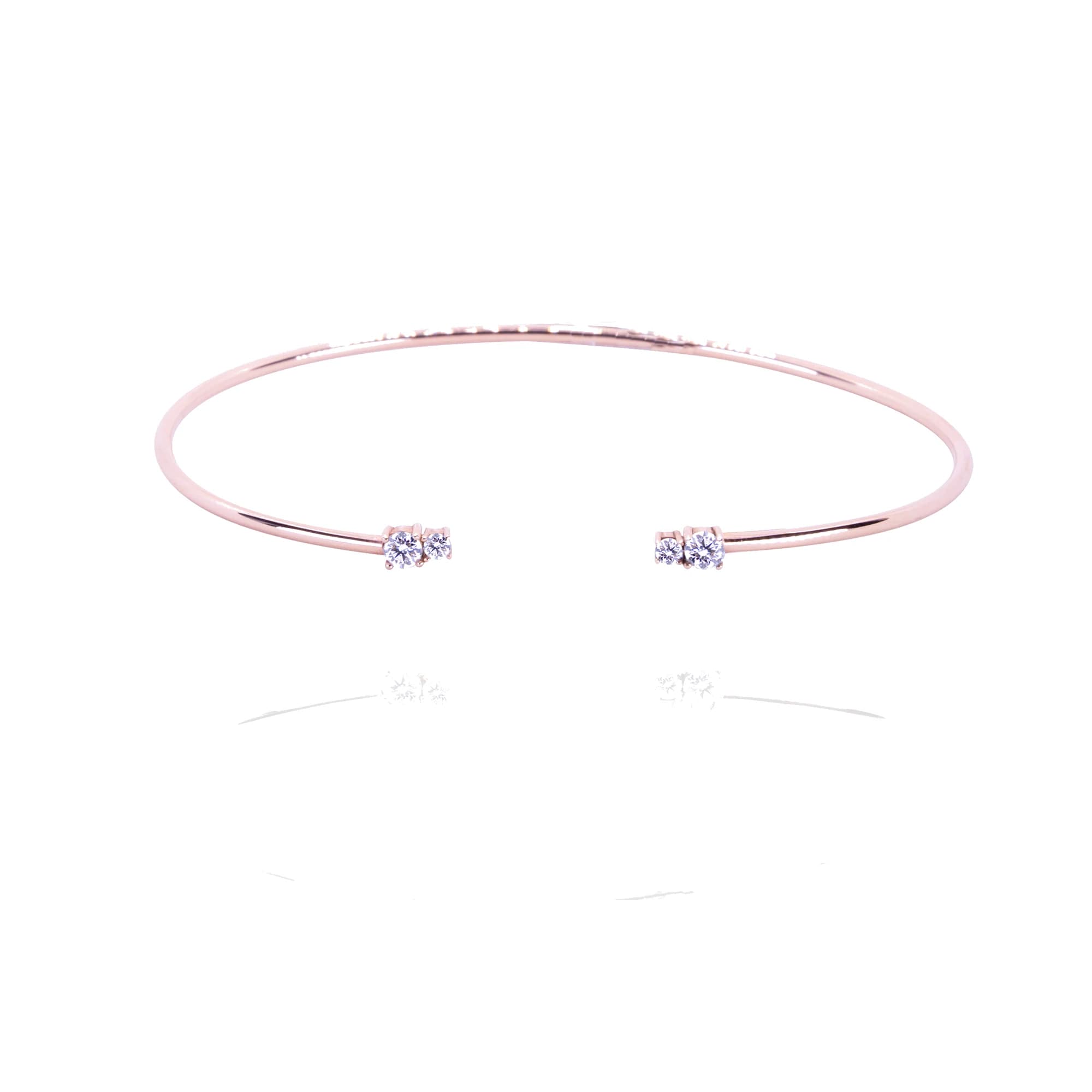 Pulsera oro rosa y brillantes
