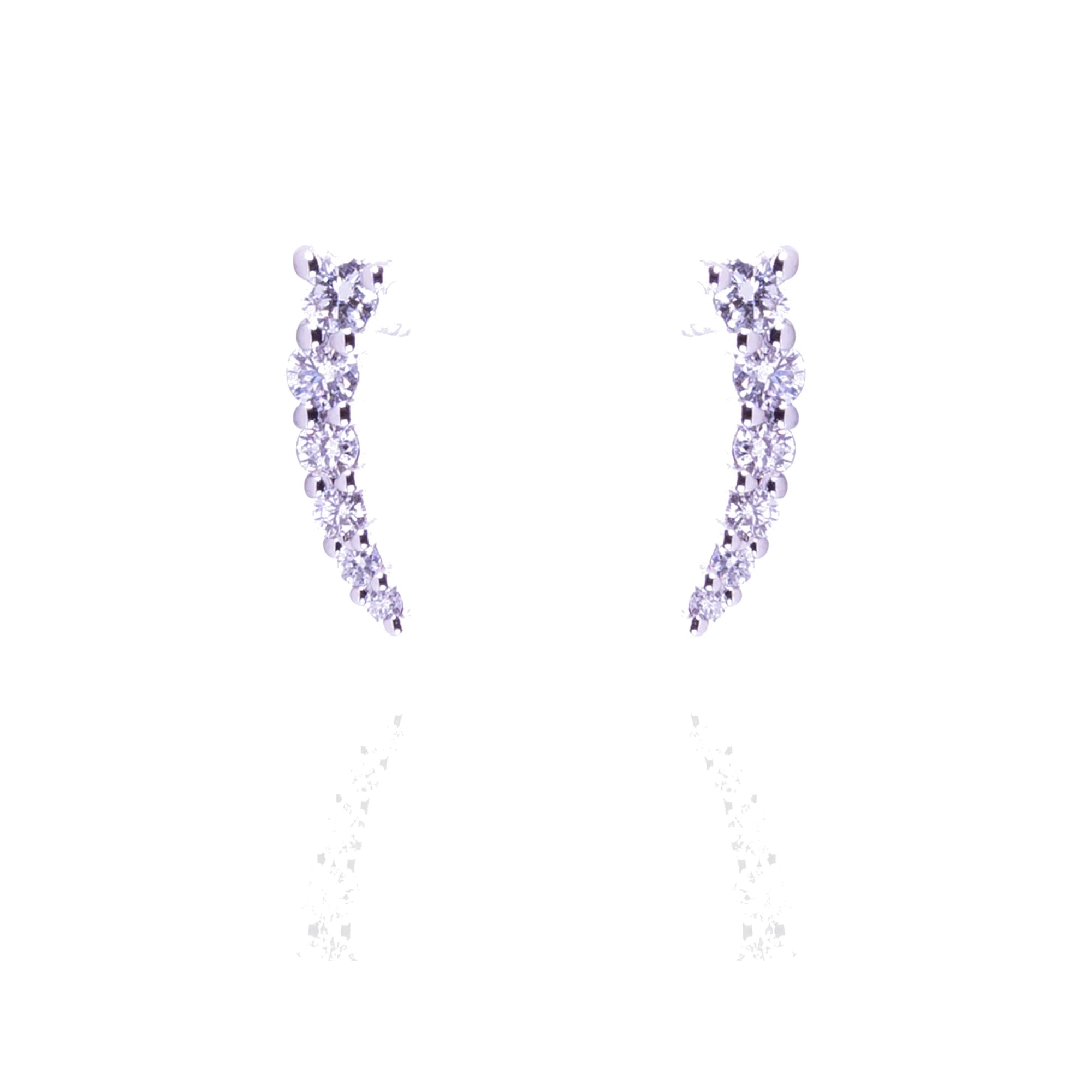 Pendientes oro blanco y brillantes