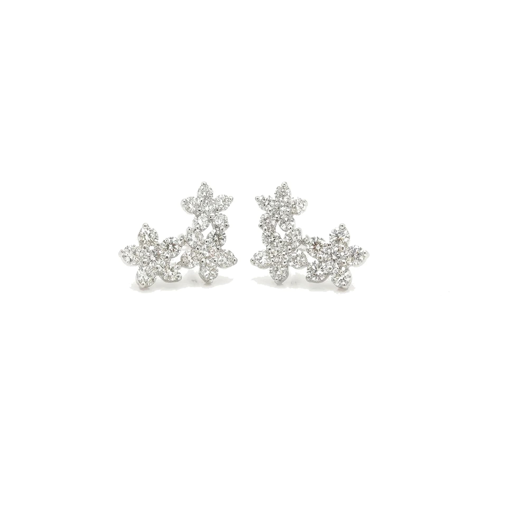 Pendientes oro blanco y brillantes