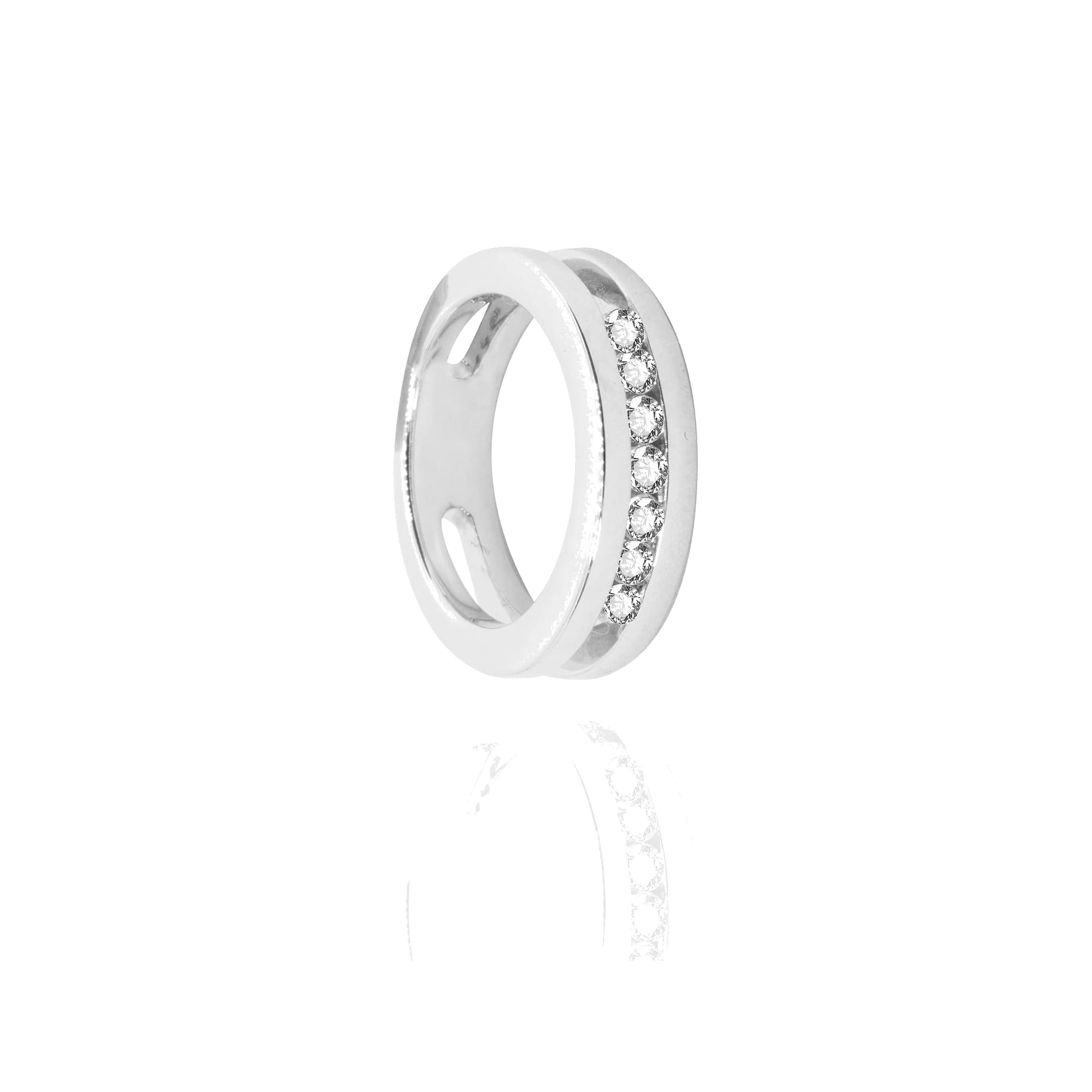 Sortija oro blanco y brillantes