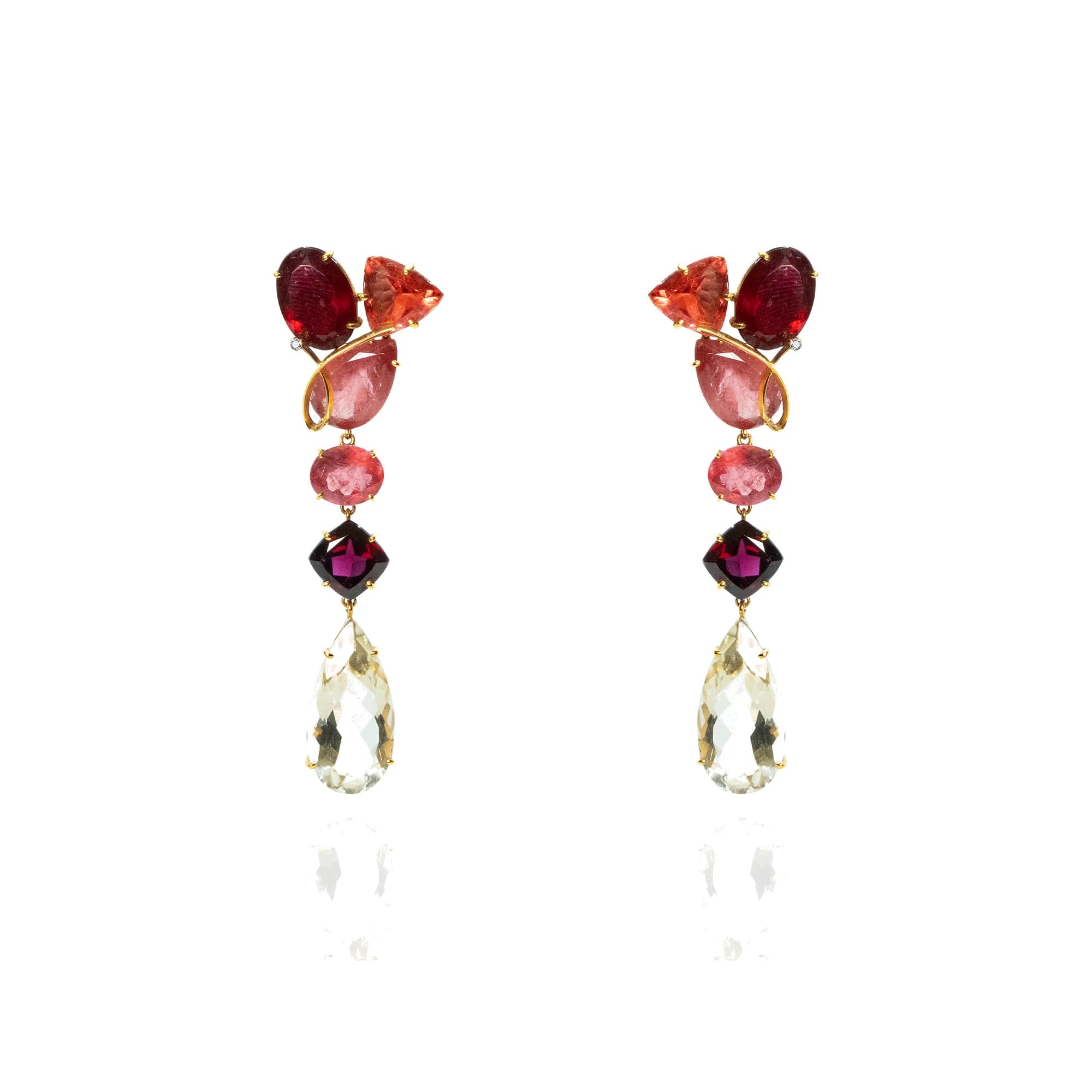 Pendientes oro amarillo y brillantes