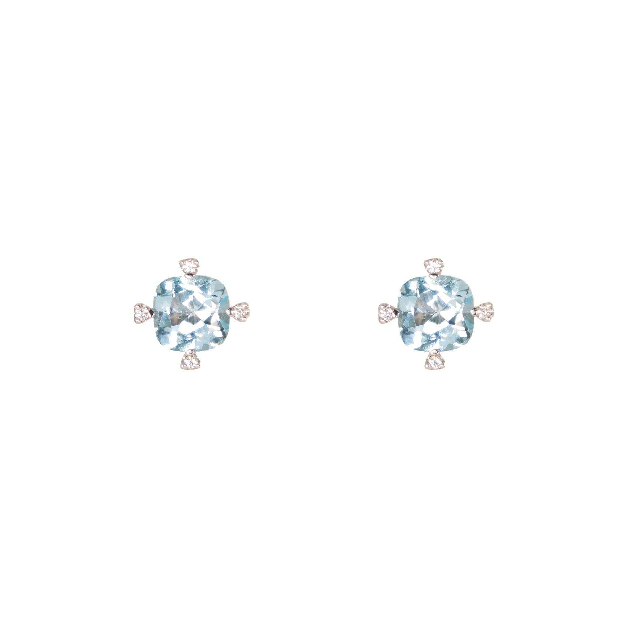 Pendientes topacio azul y brillantes