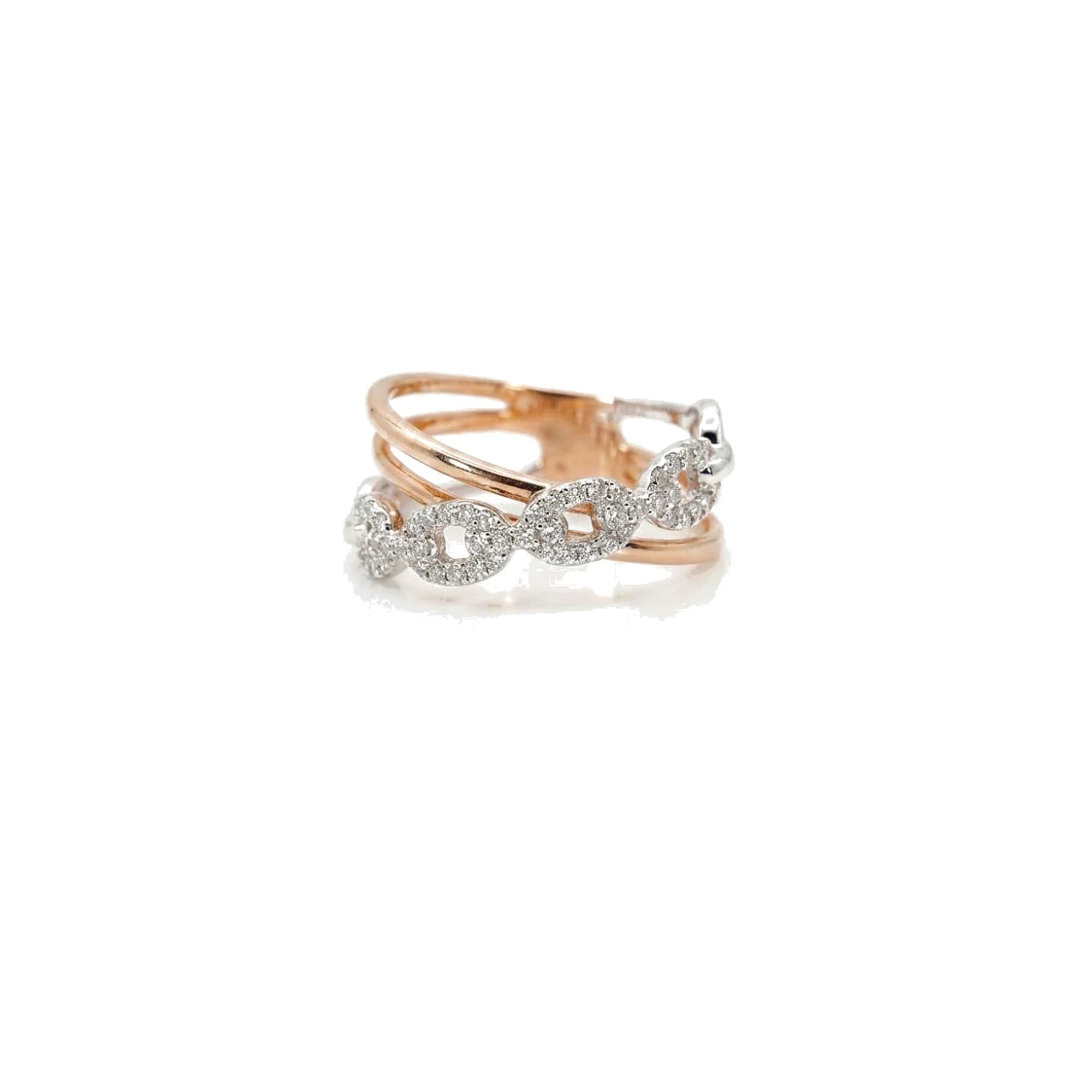 Anillo oro rosa y brillantes