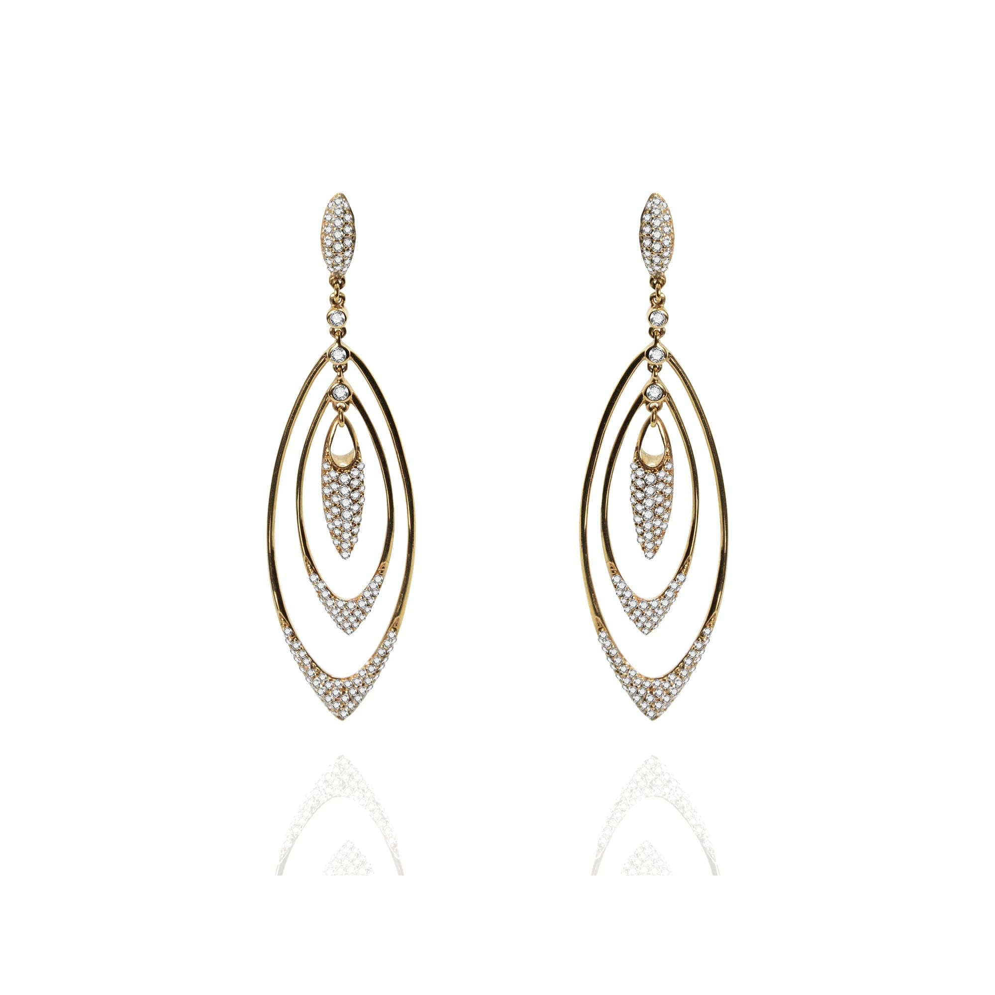 Pendientes oro rosa y brillantes
