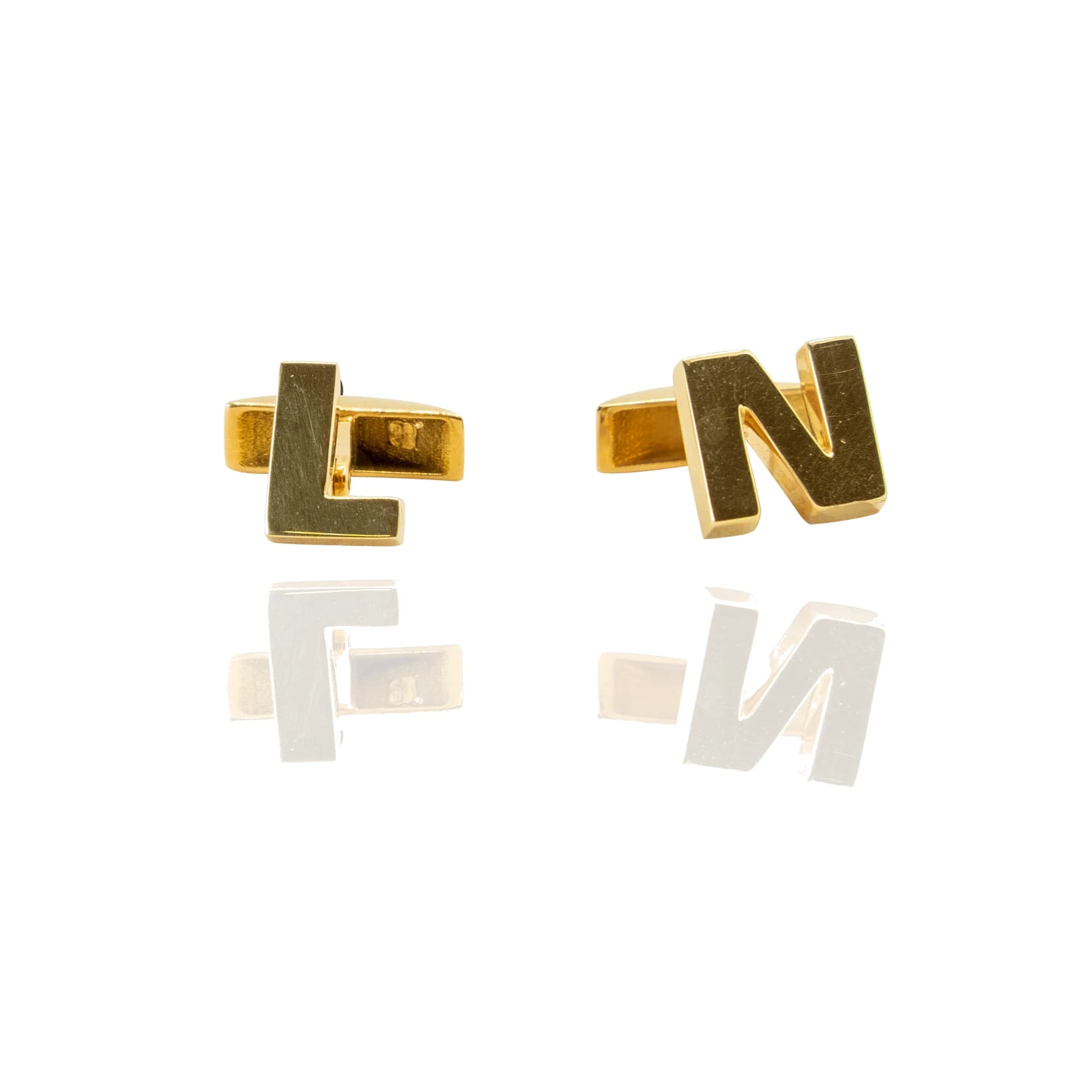 Gemelos oro amarillo iniciales