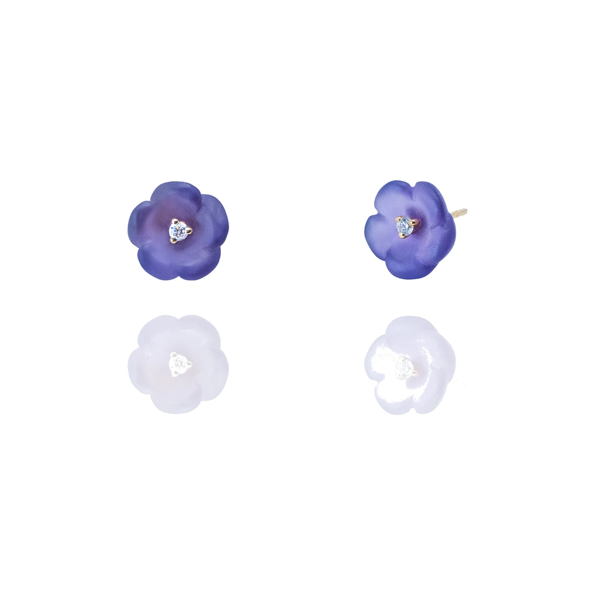 Pendientes oro blanco de 18 quilates, diamantes, cuarzos