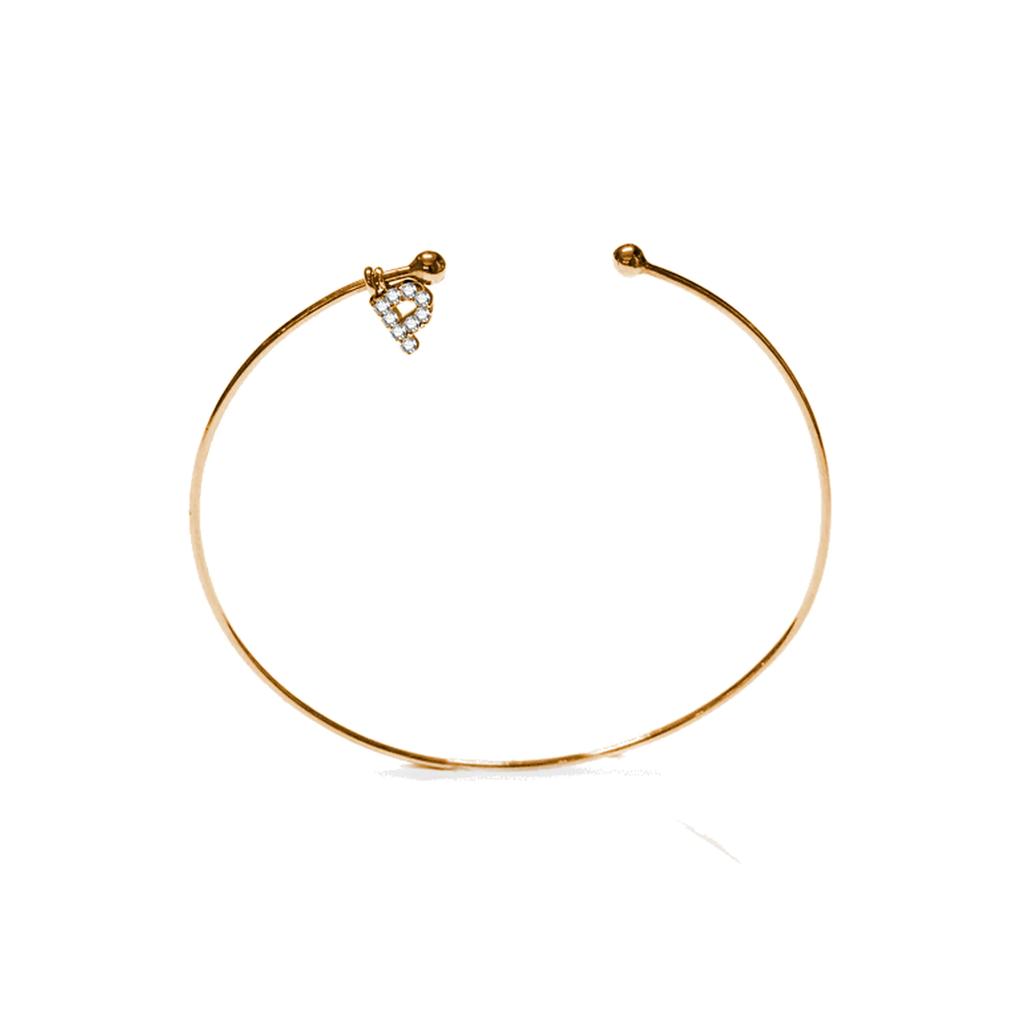 Pulsera oro de ley rosa y brillantes