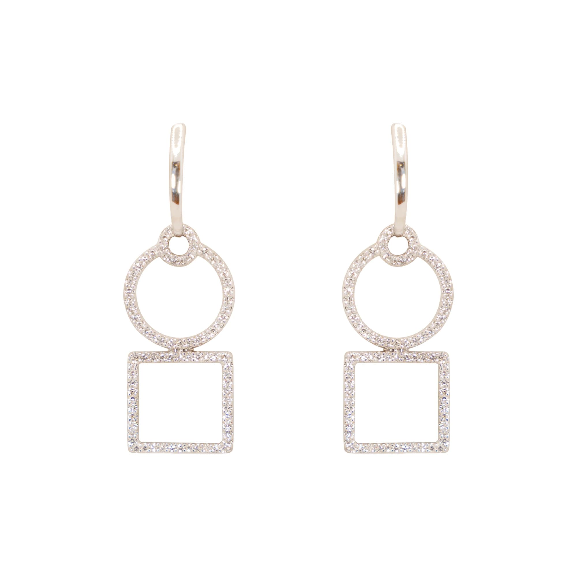 Pendientes oro blanco y brillantes