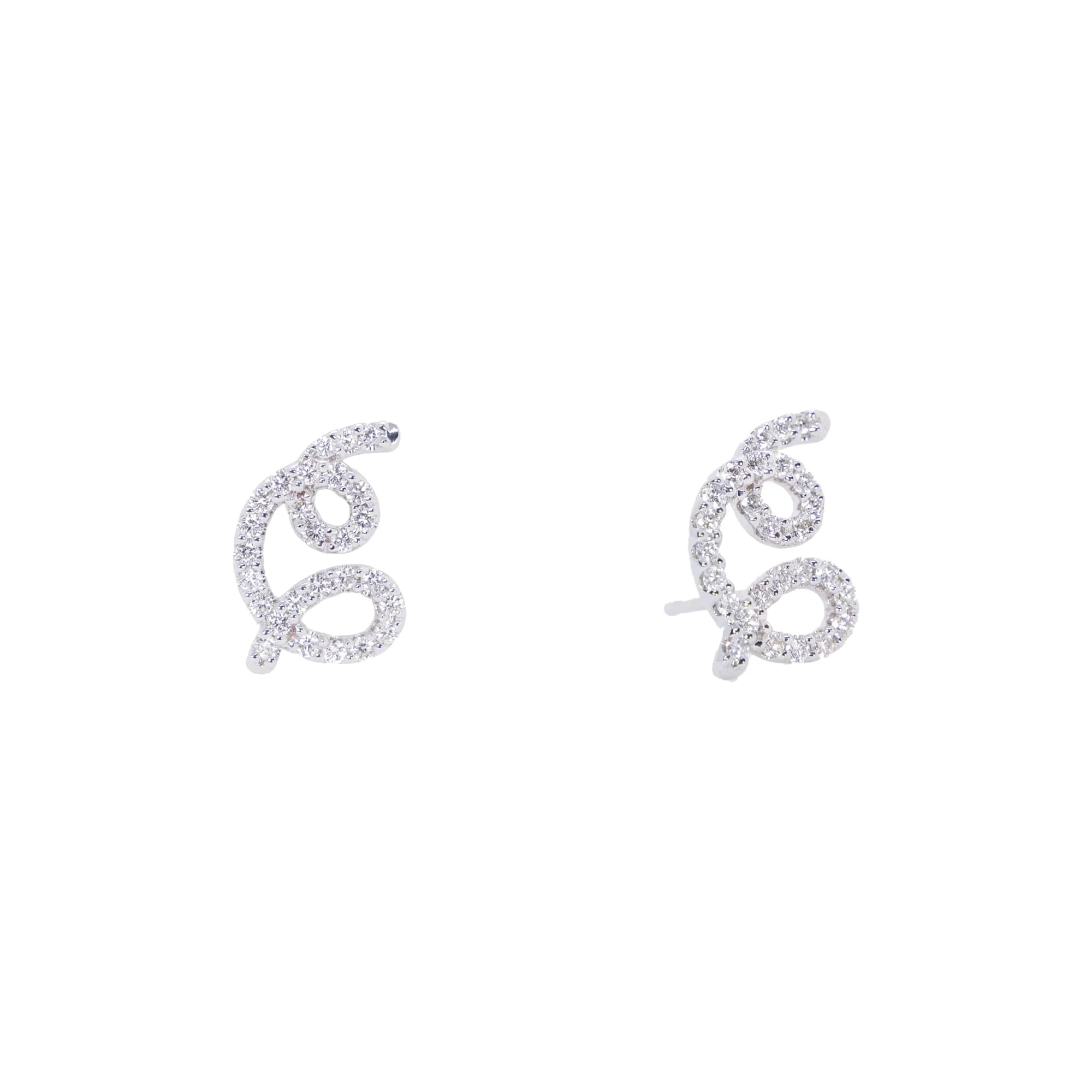 Pendientes oro blanco y brillantes