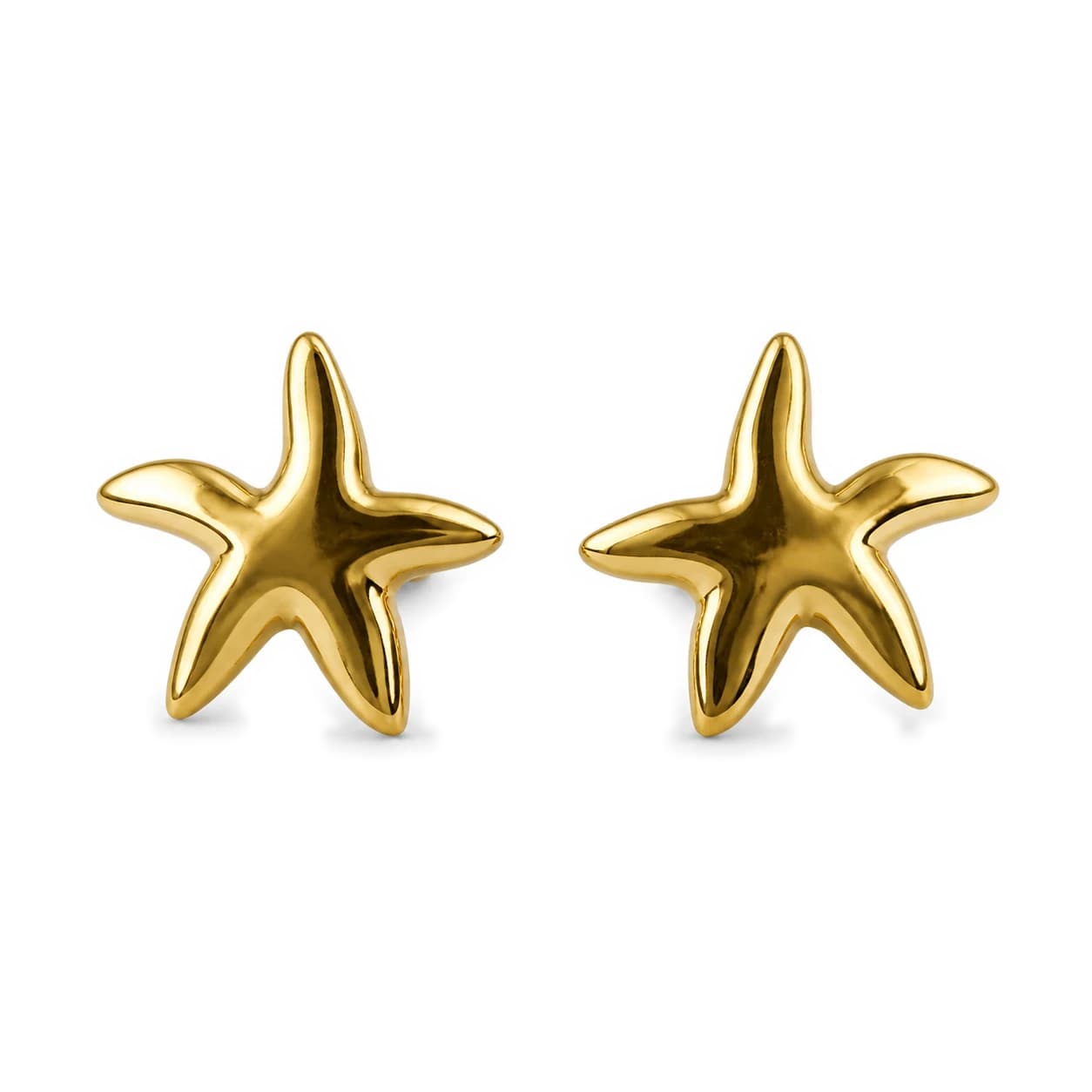 Pendientes estrella en oro amarillo