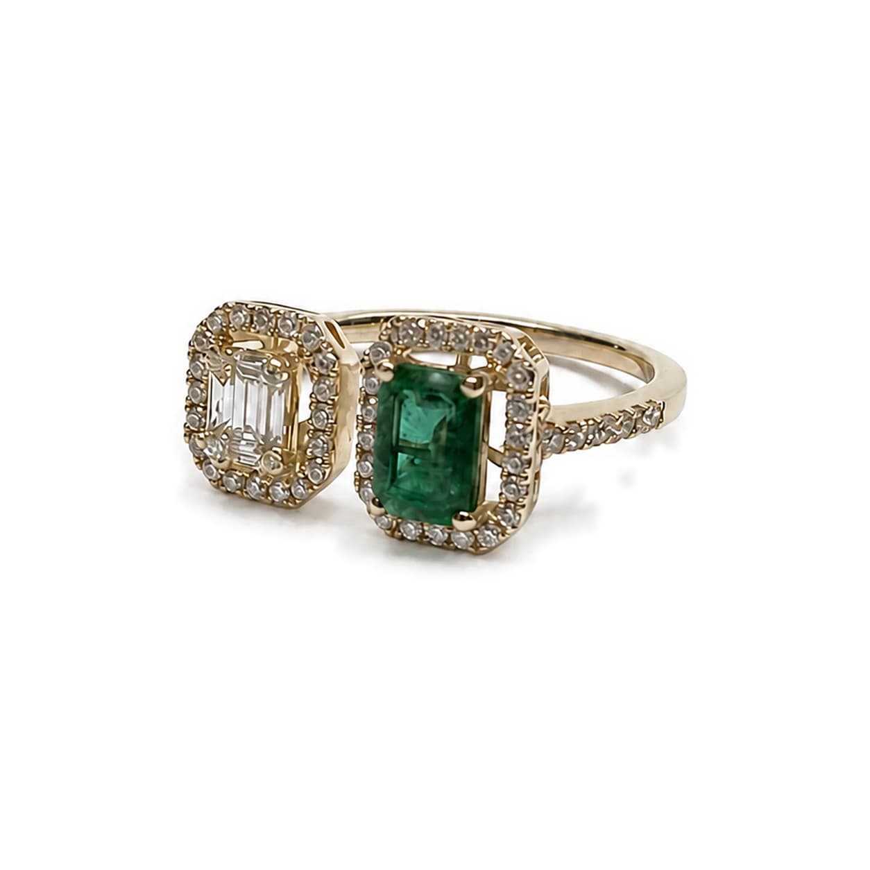 Anillo de esmeralda y brillantes