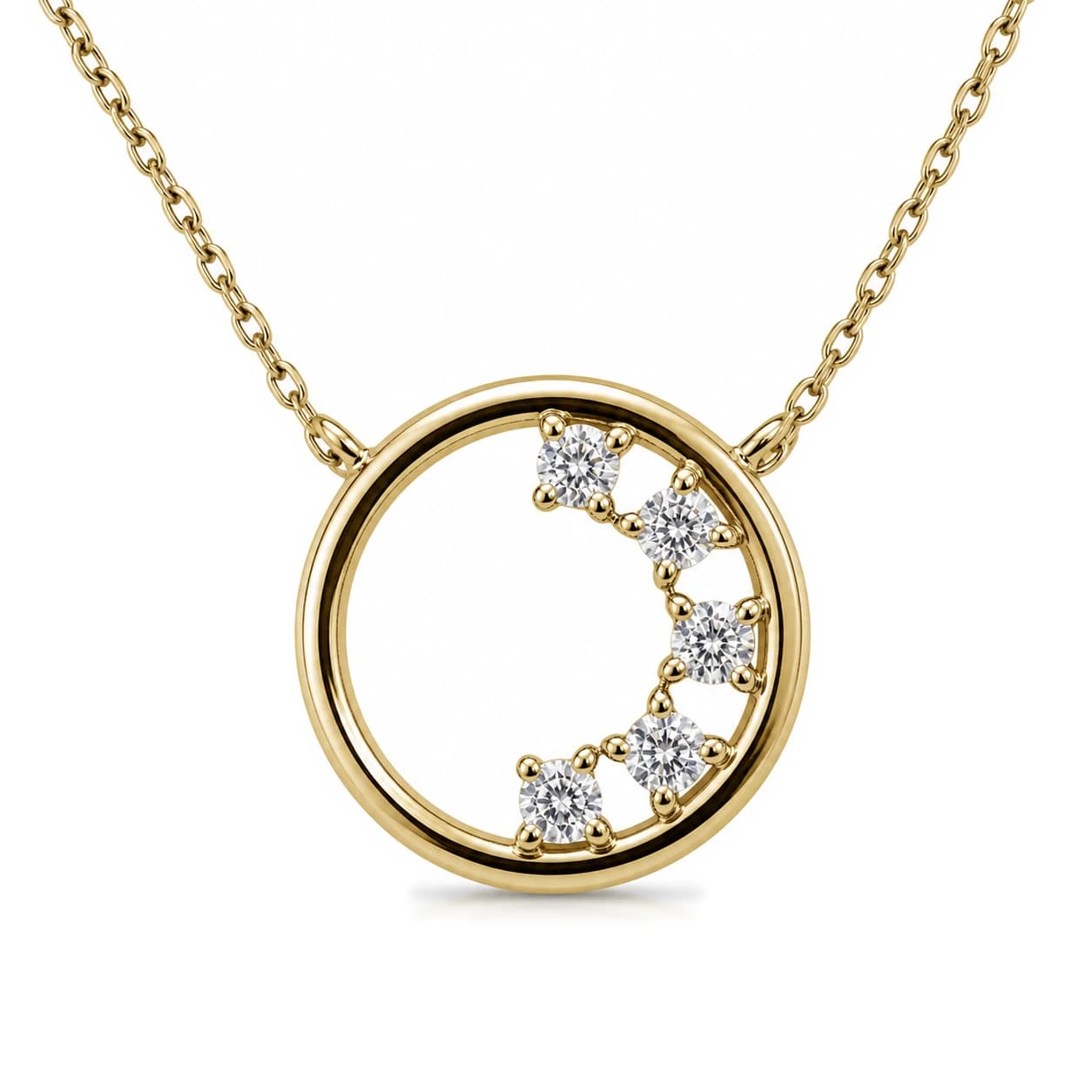 Colgante círculo de oro y brillantes
