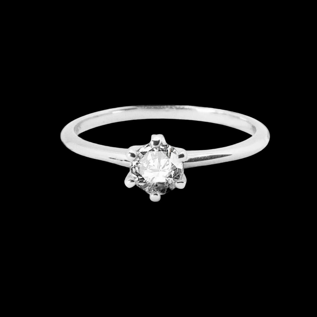 Anillo de compromiso oro blanco y brillante