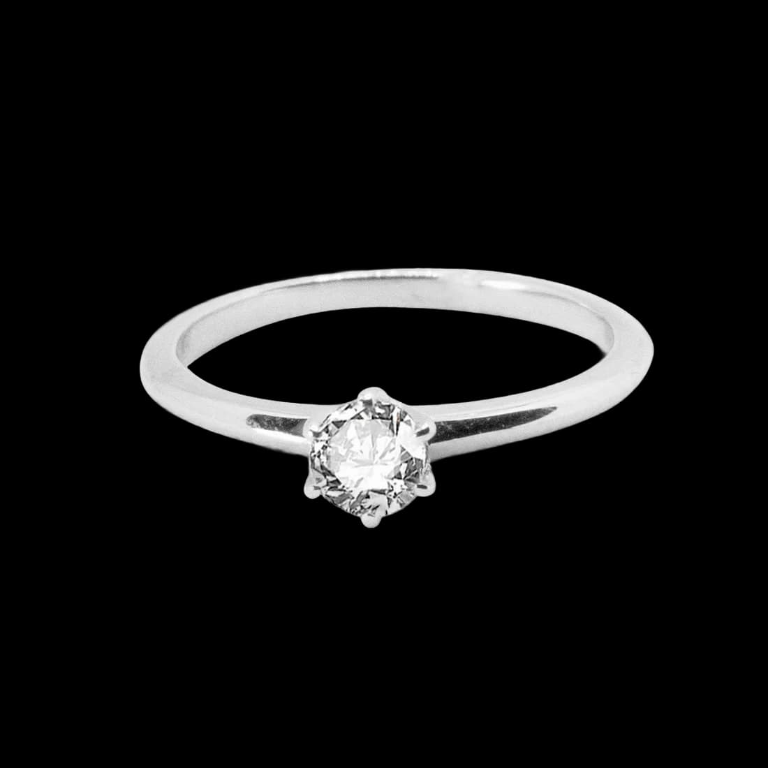 Anillo de compromiso oro blanco y brillante