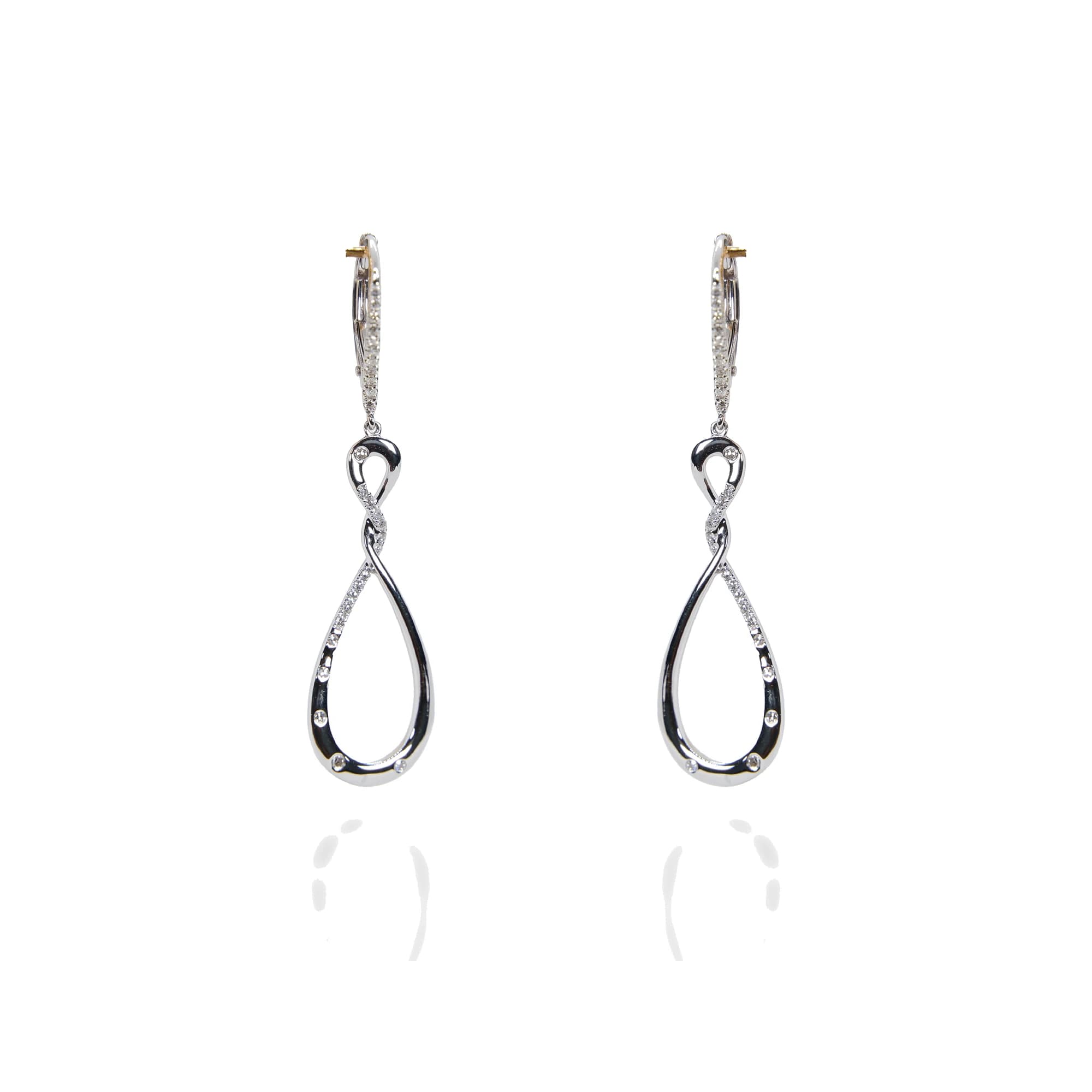 Pendientes en oro blanco y brillantes
