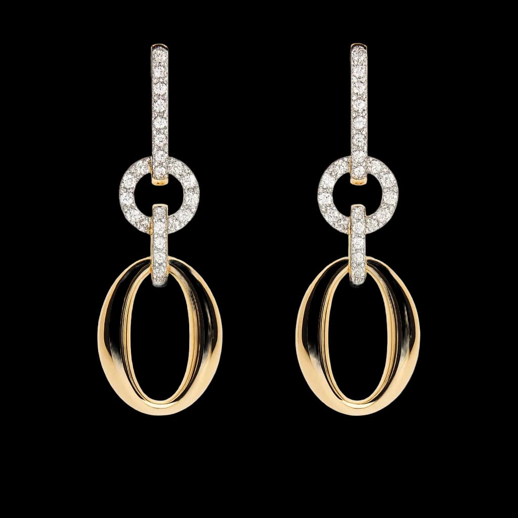 Pendientes de oro con diamantes