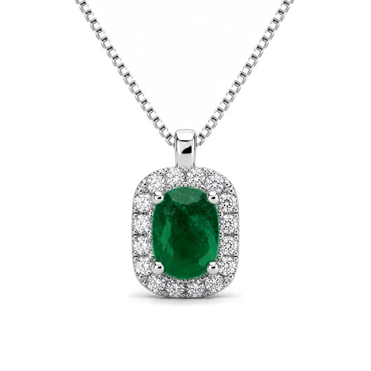 Colgante de esmeralda y brillantes