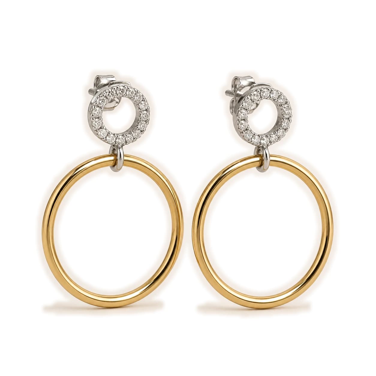 Pendientes de aro colgante en oro