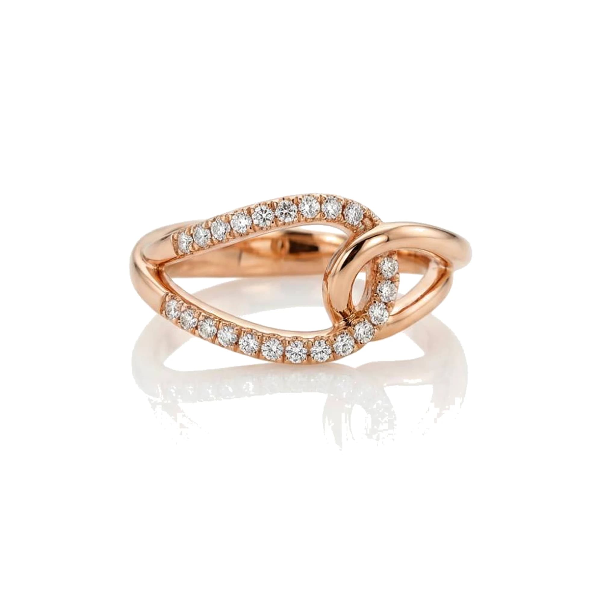 Anillo oro rosa y brillantes