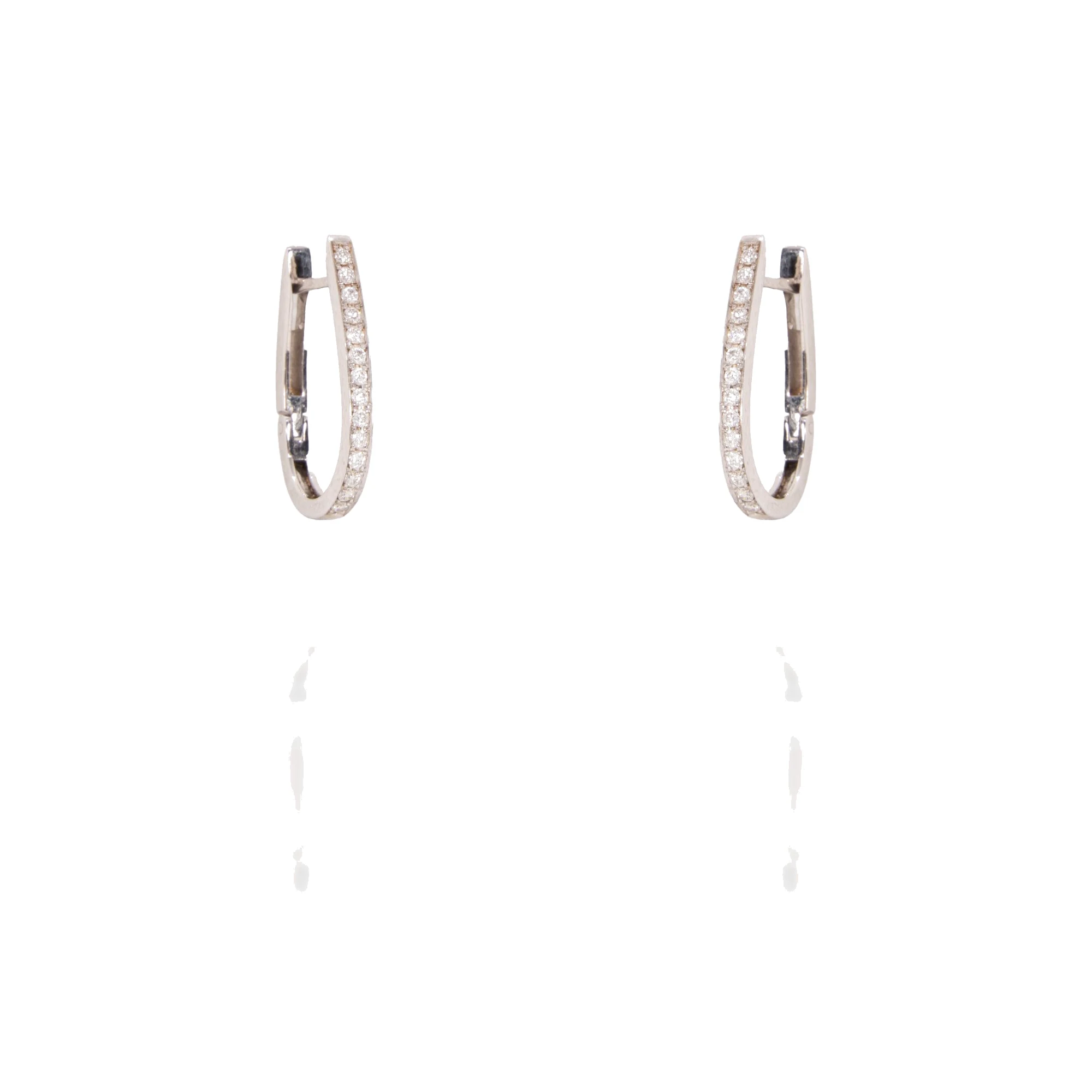 Pendientes oro blanco y brillantes