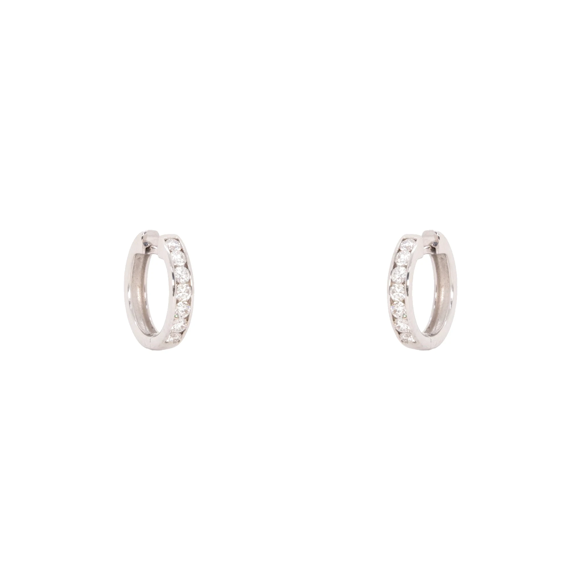 Pendientes oro blanco y brillantes