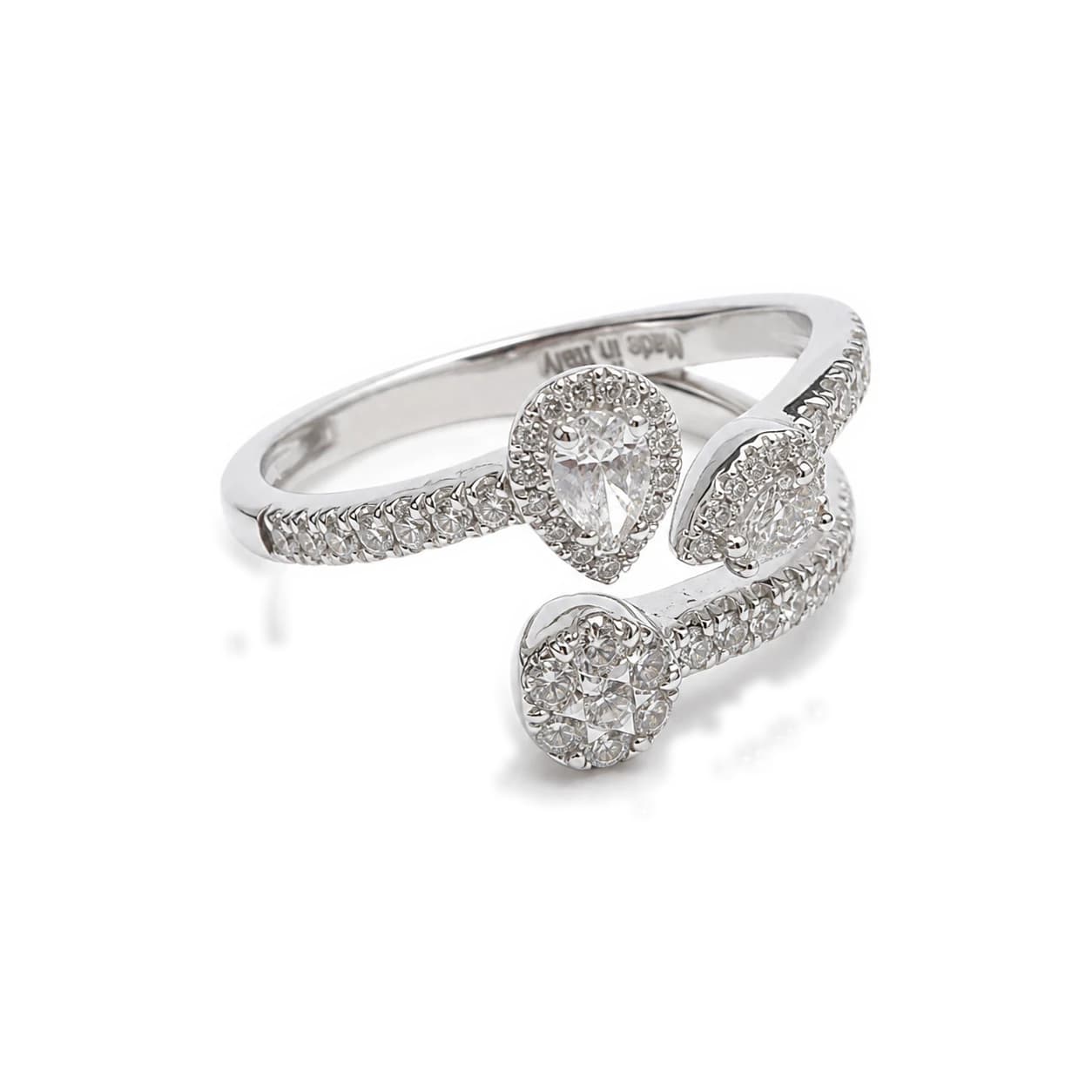 Anillo abierto de brillantes