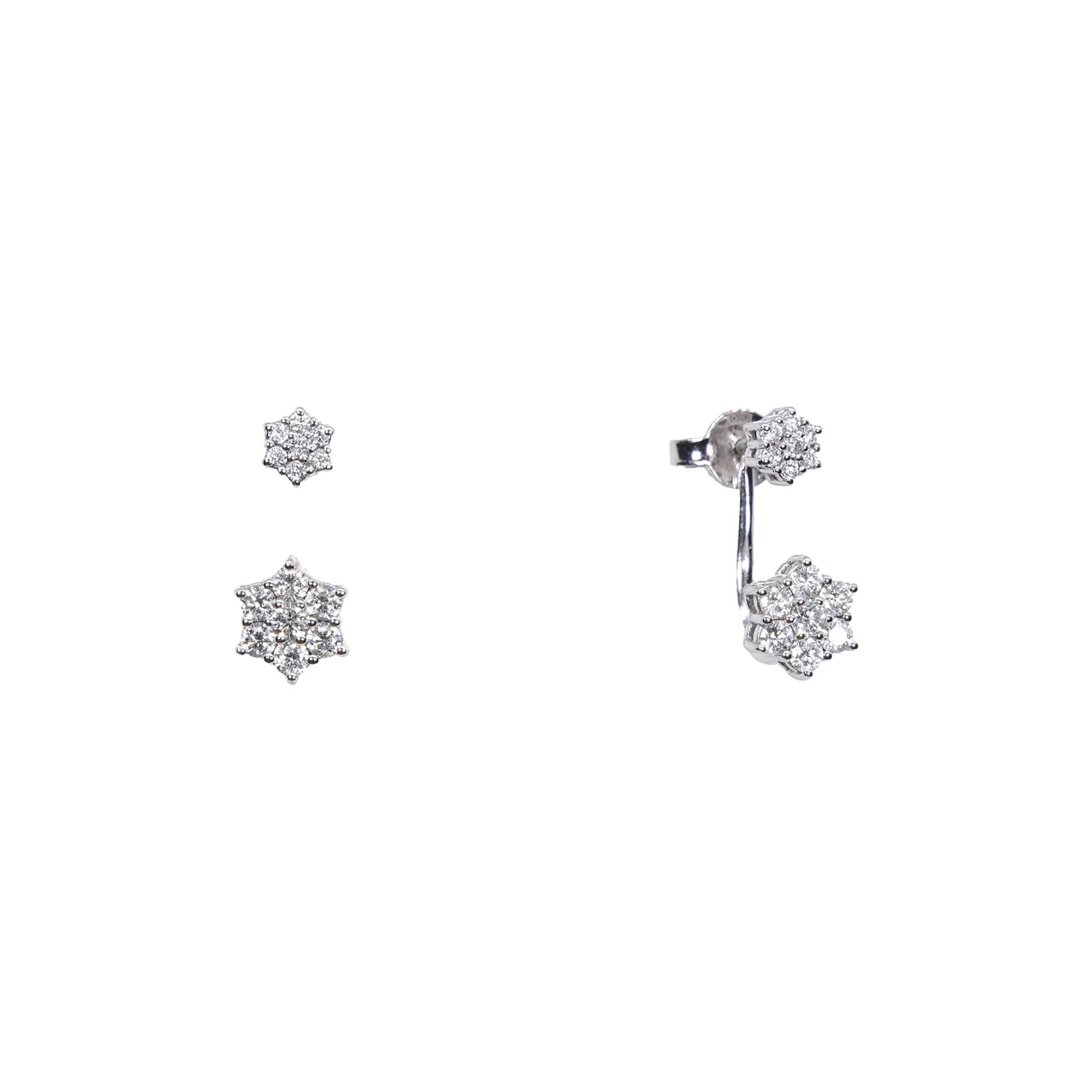 Pendientes oro blanco y brillantes