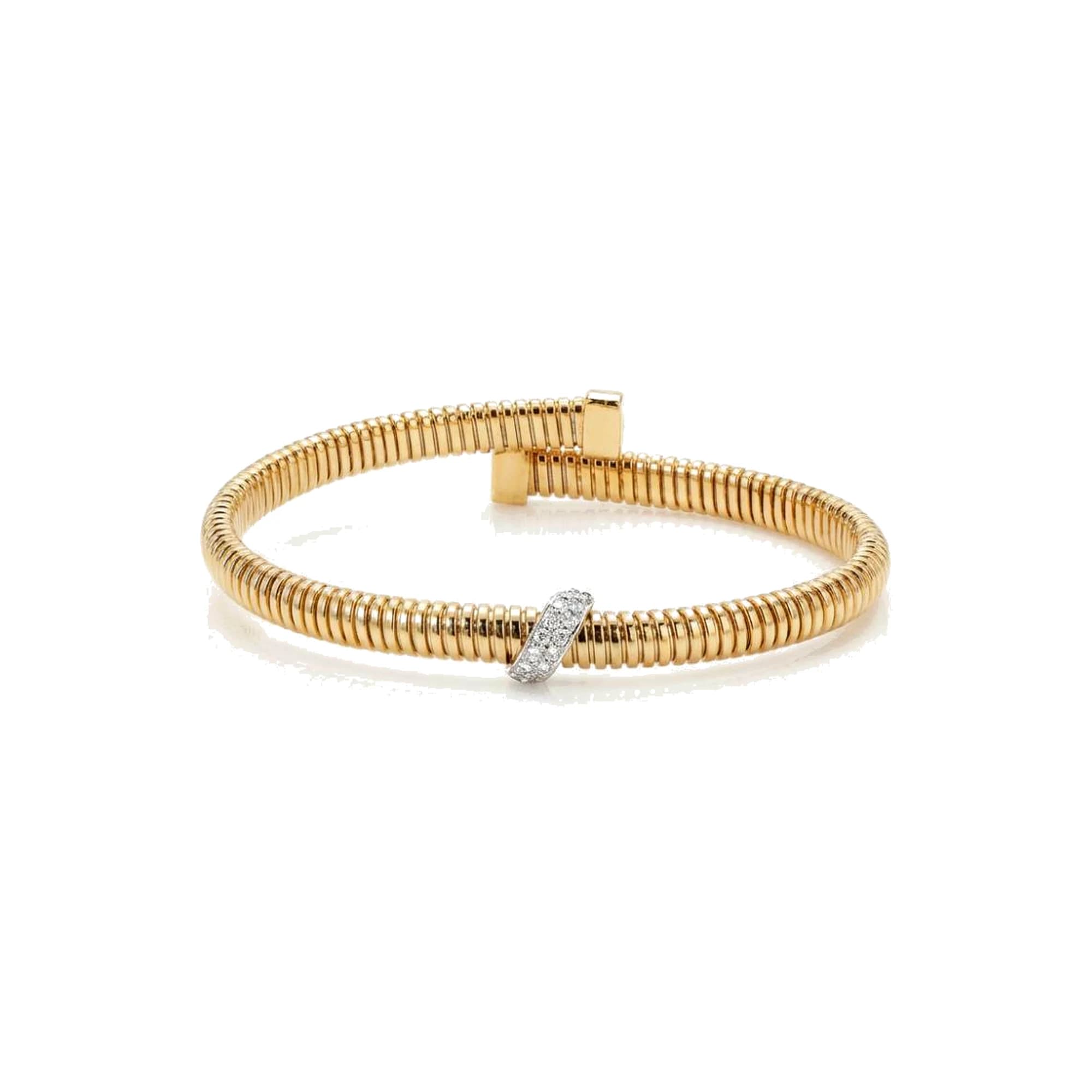 Pulsera oro rosa y brillantes