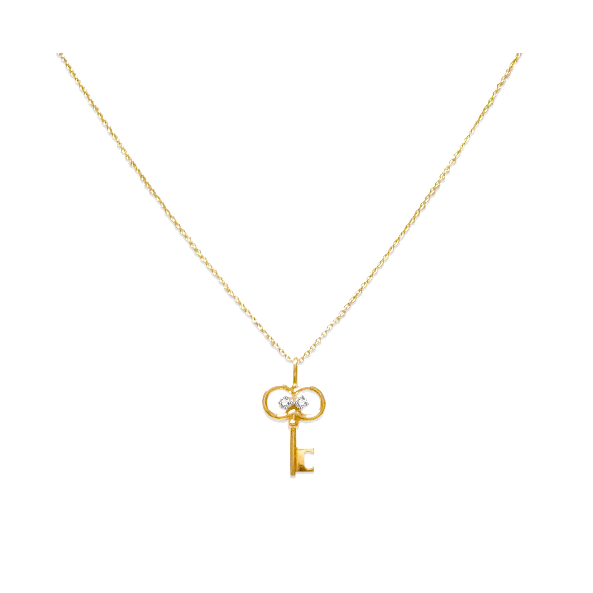 Colgante llave oro rosa y brillante