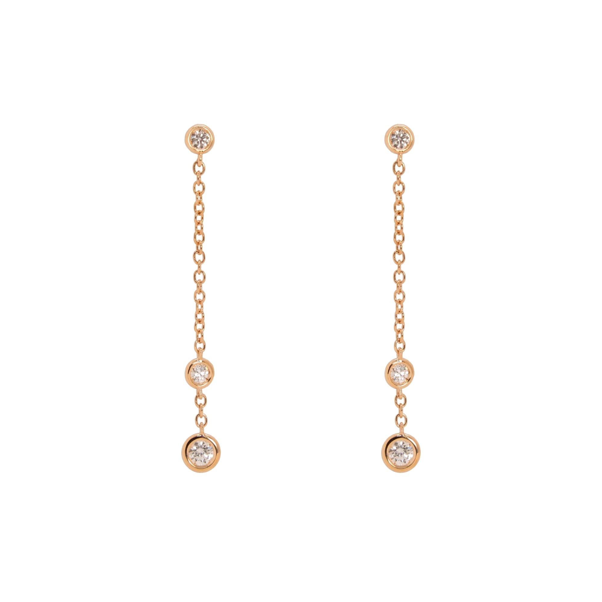 Pendientes oro rosa  brillantes de 0,38 Kts.