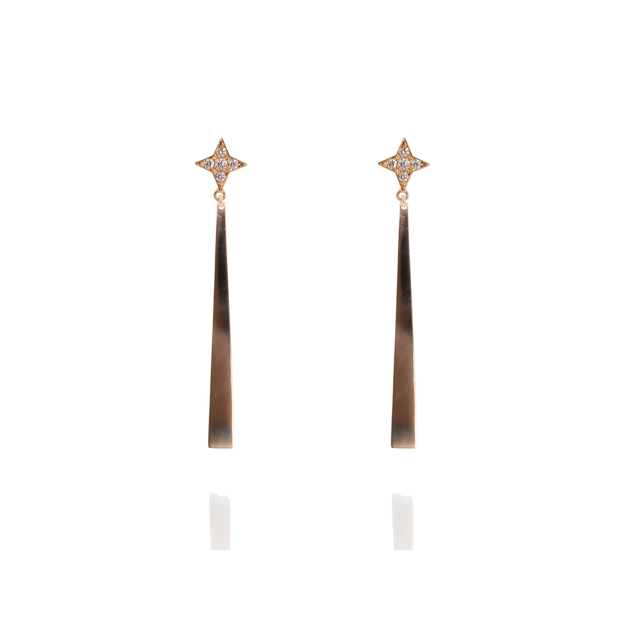 Pendientes oro rosa y brillantes