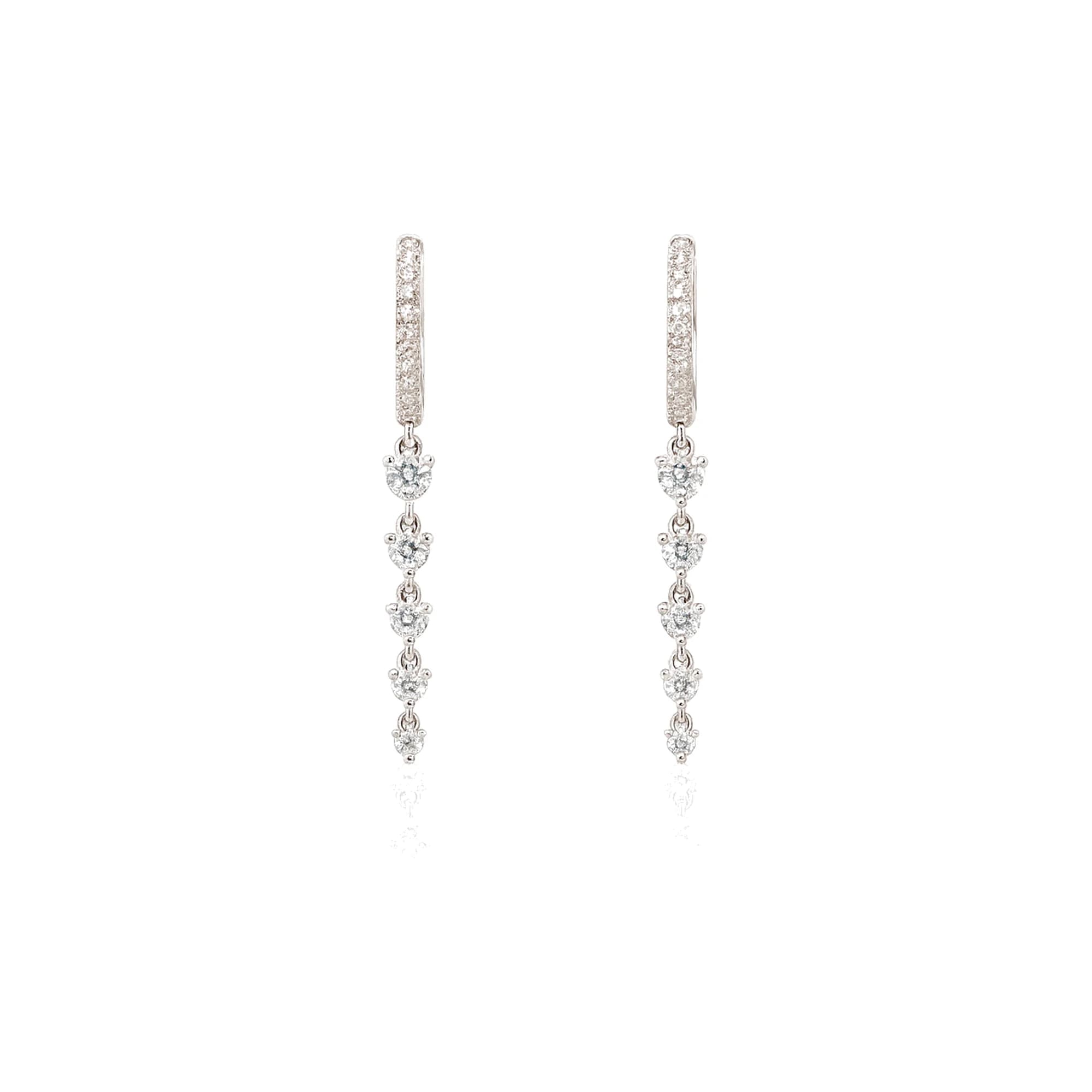 Pendientes oro blanco y diamantes