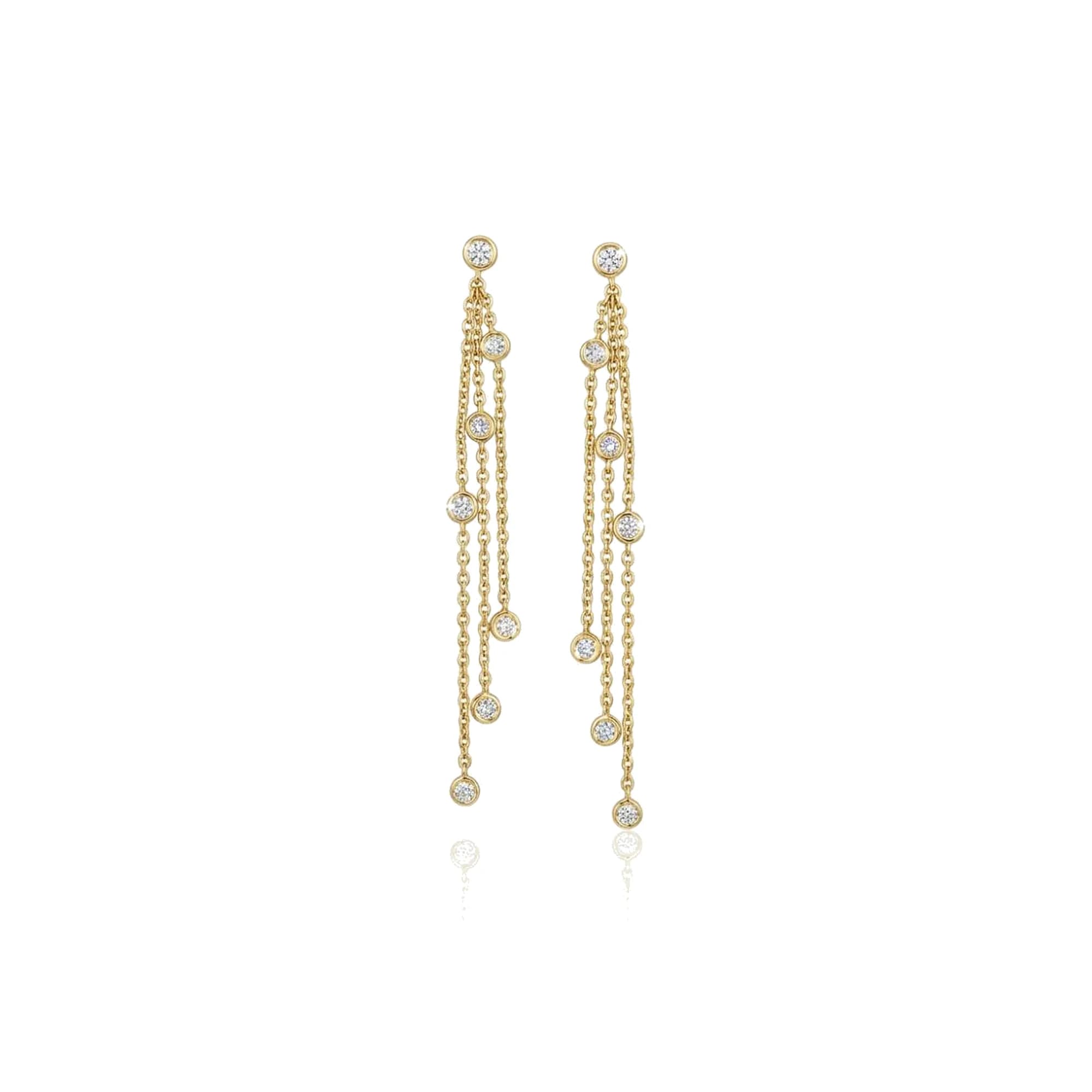 Pendientes oro rosa y brillantes