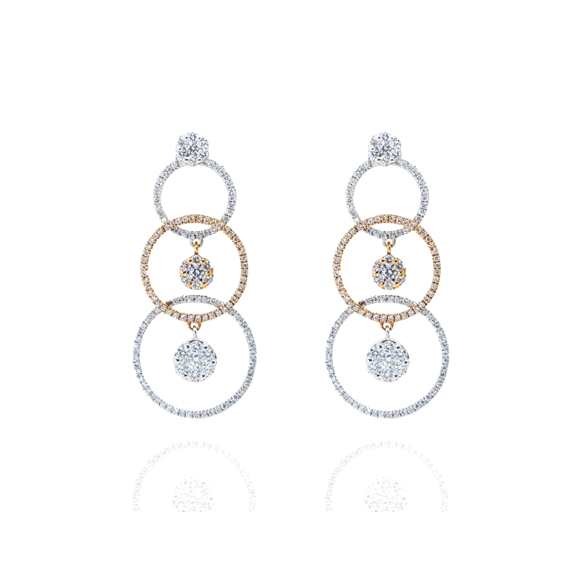 Pendientes oro de 18 quilates, con diamantes