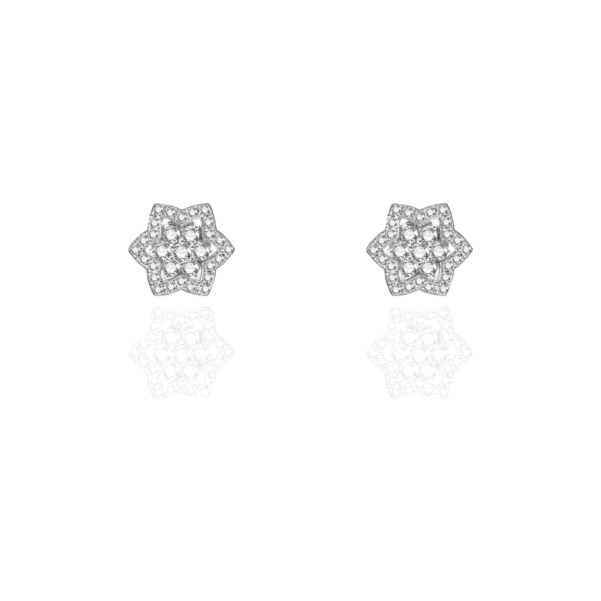 Pendientes oro blanco y brillantes