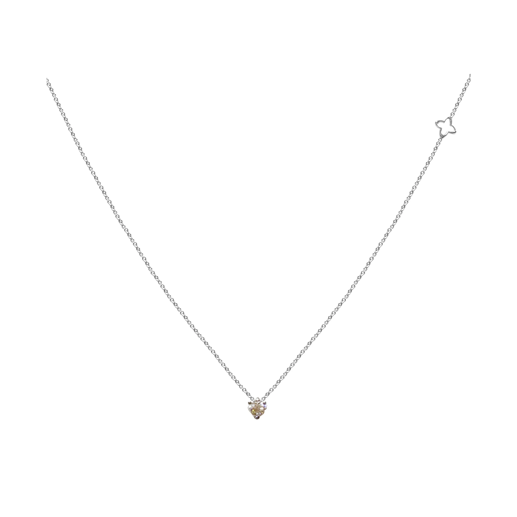 Colgante con cadena y brillante talla corazón