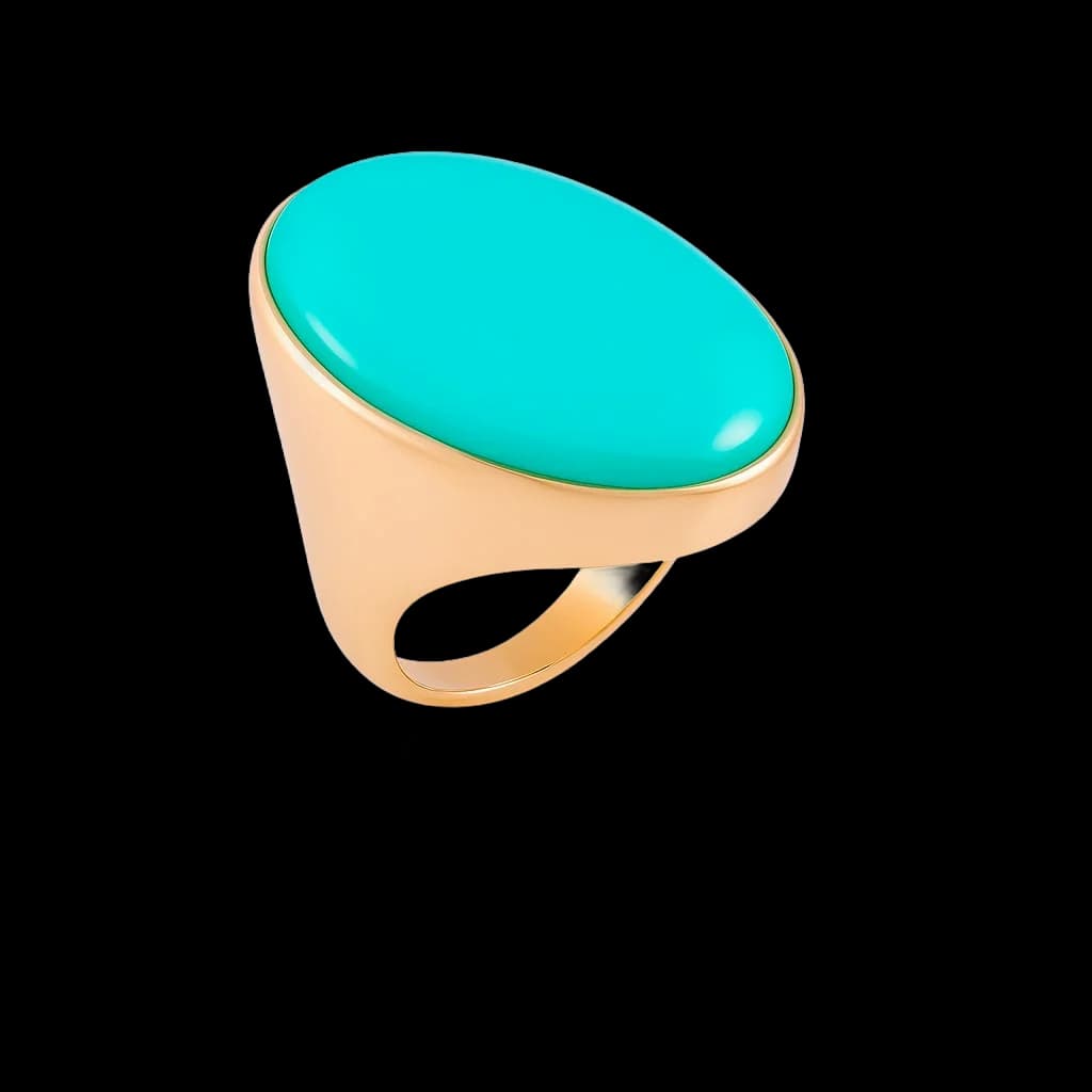 Anillo oro y turquesa