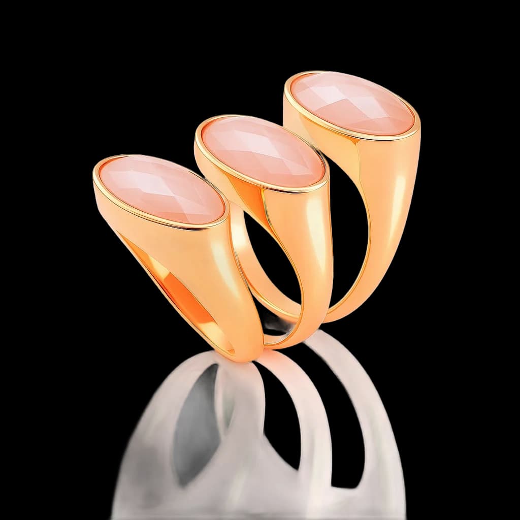 Anillo oro y cuarzo lechoso
