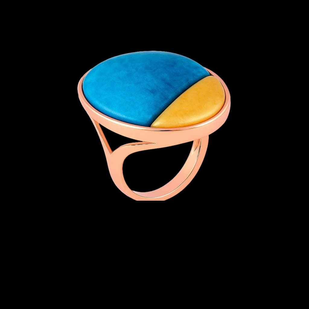 Anillo oro colorido