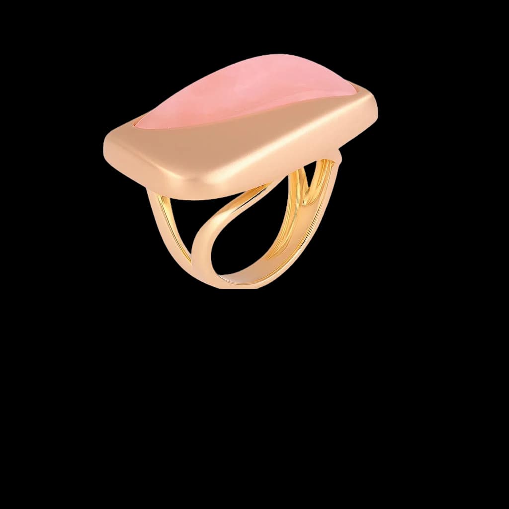 Anillo oro y cuarzo rosa