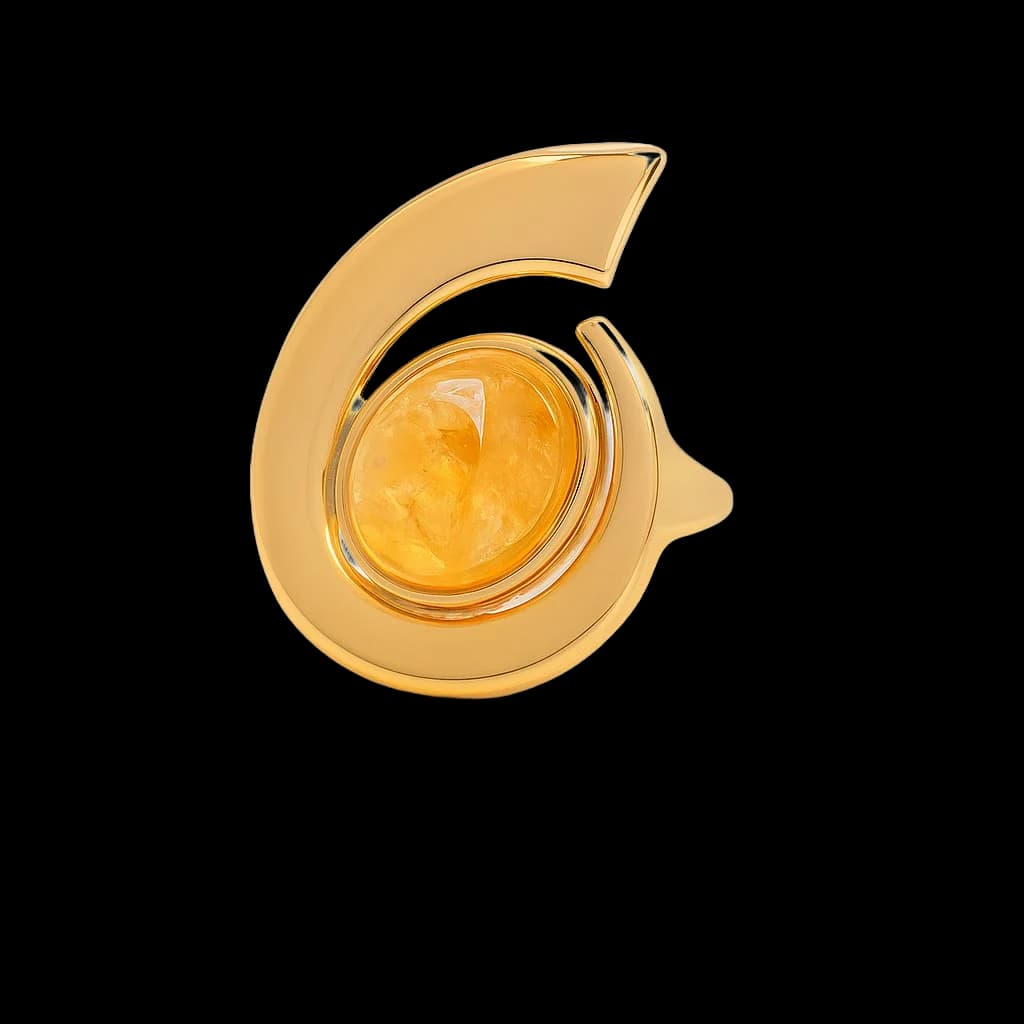 Anillo oro citrino