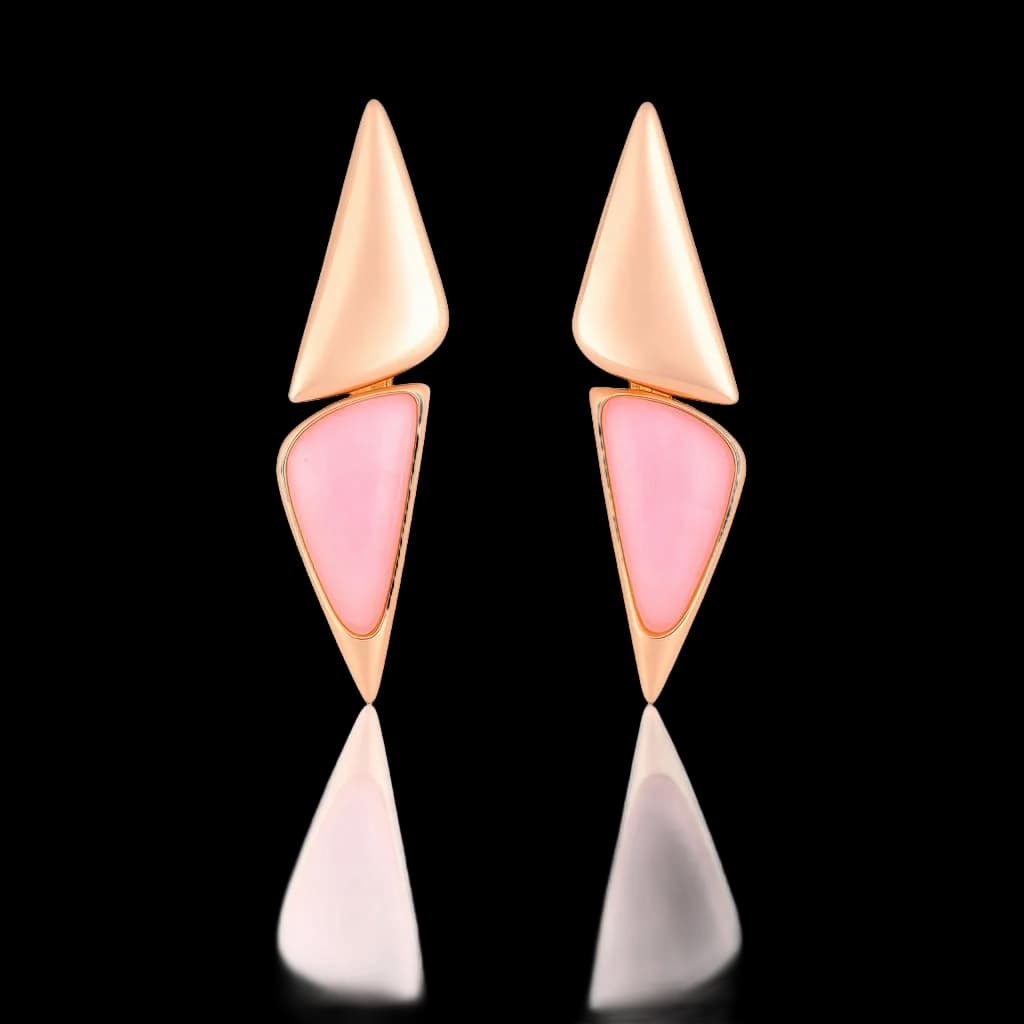 Pendientes cuarzo rosa