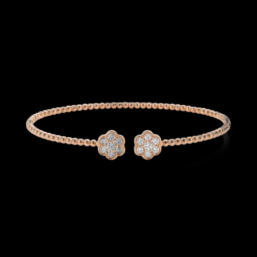 Pulsera oro rosa y brillantes