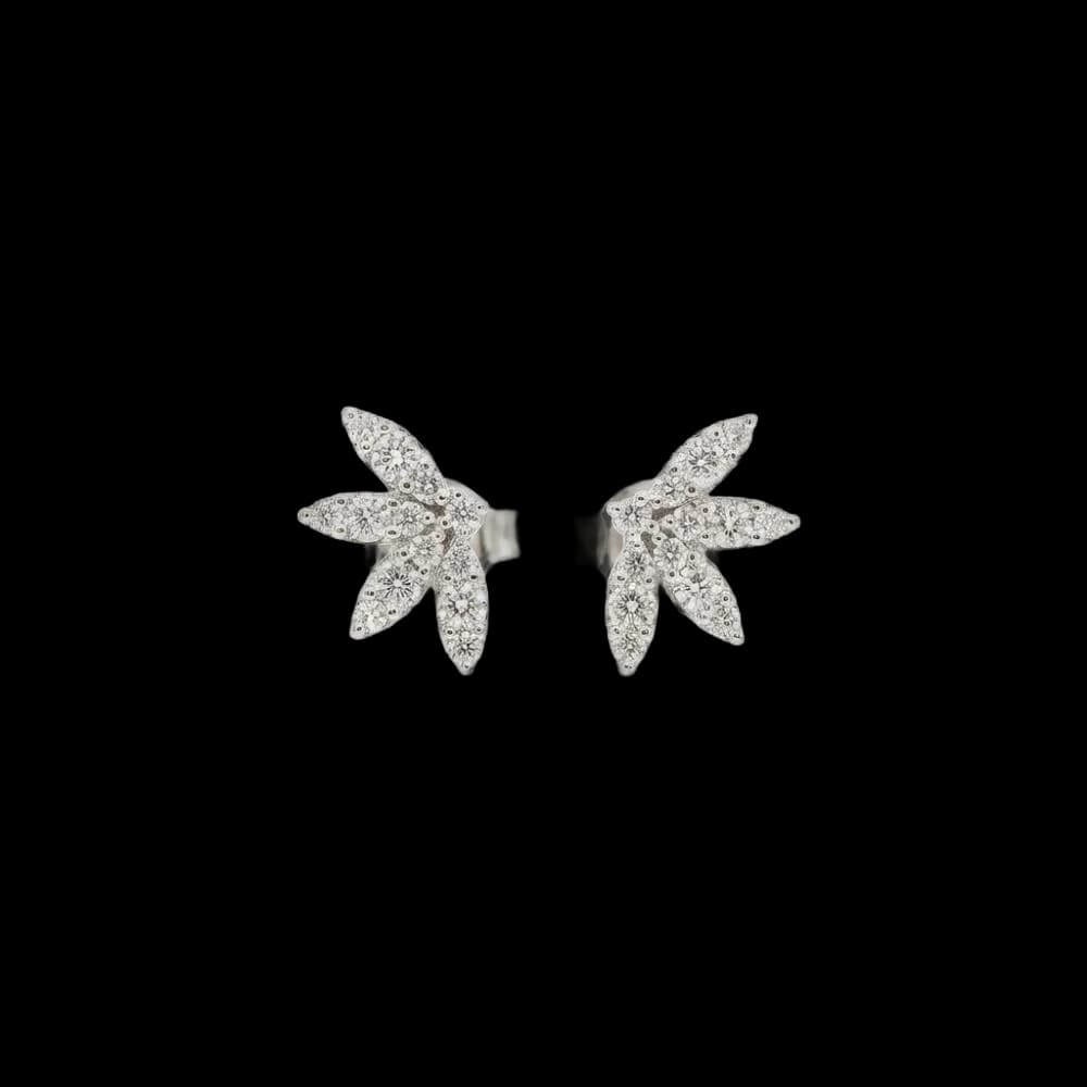 Pendientes oro blanco y brillantes