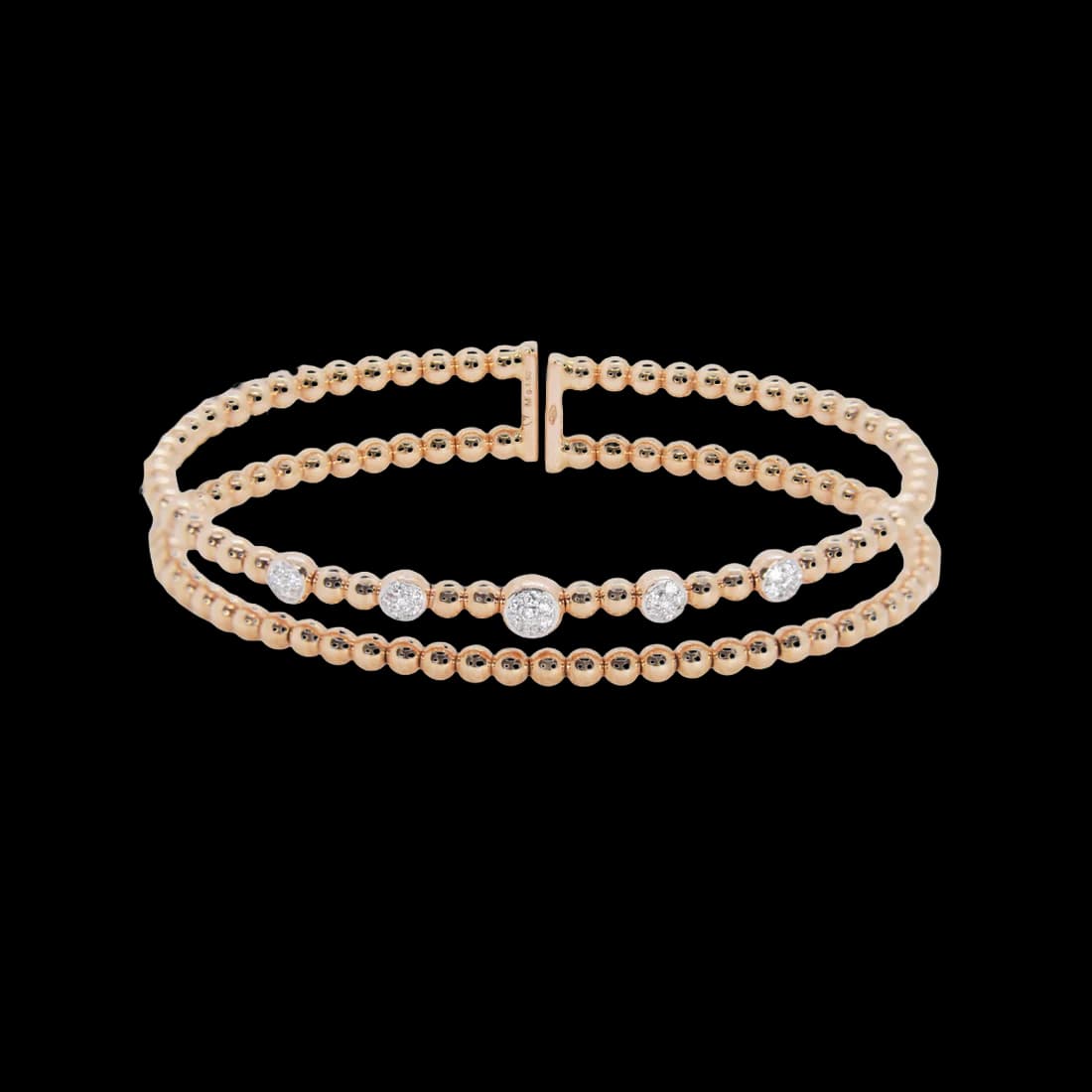 Brazalete oro rosa y brillantes