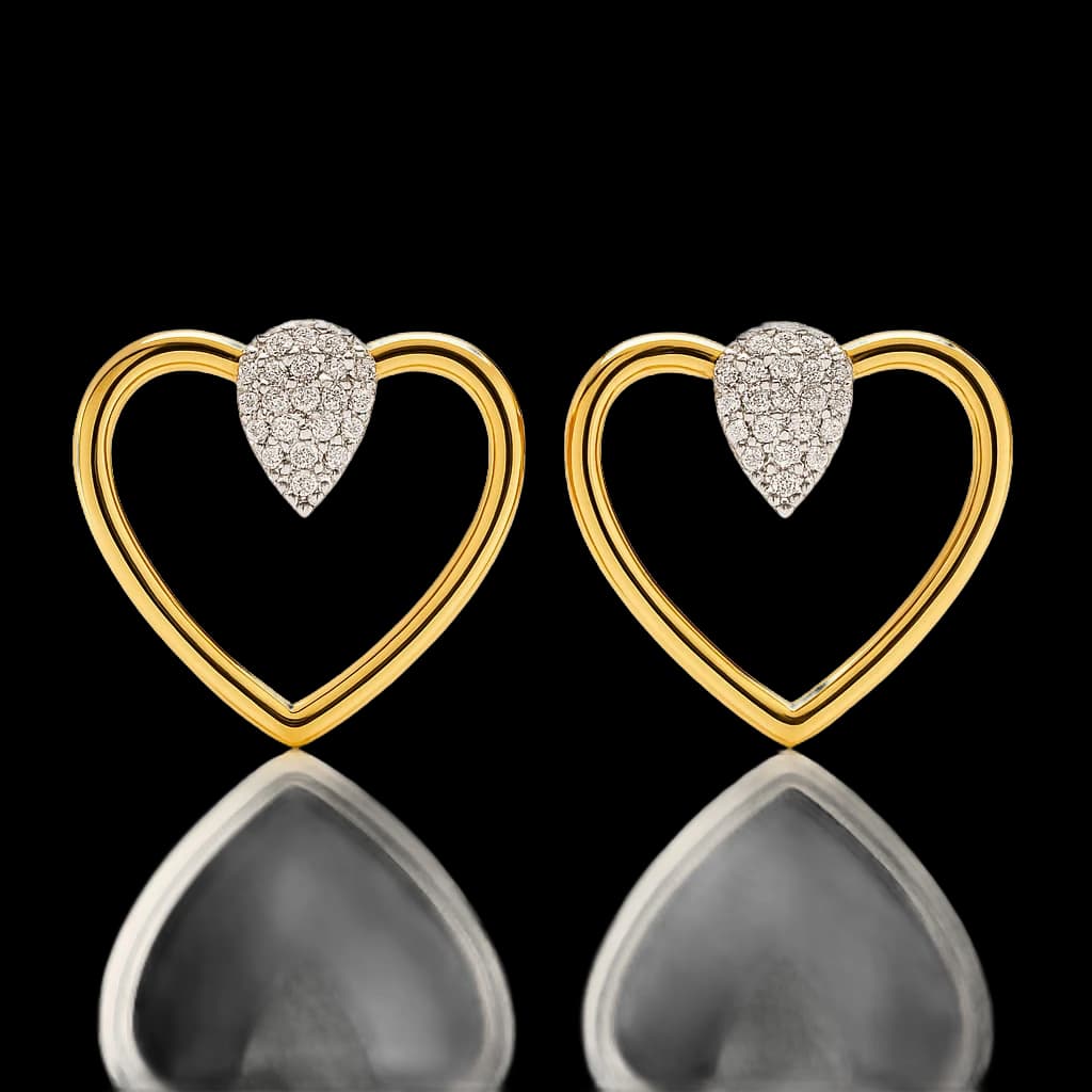 Pendiente oro amarillo y brillantes