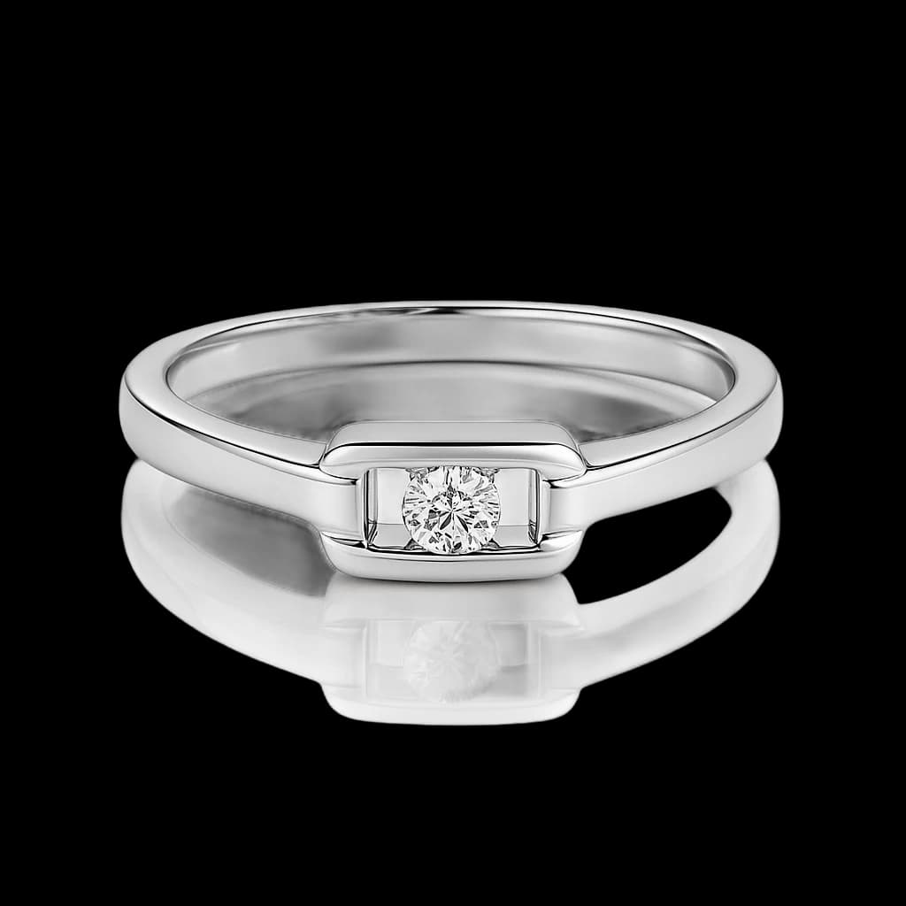 Anillo oro blanco y brillante