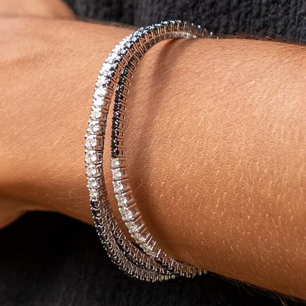 Pulsera tres arcos con brillantes